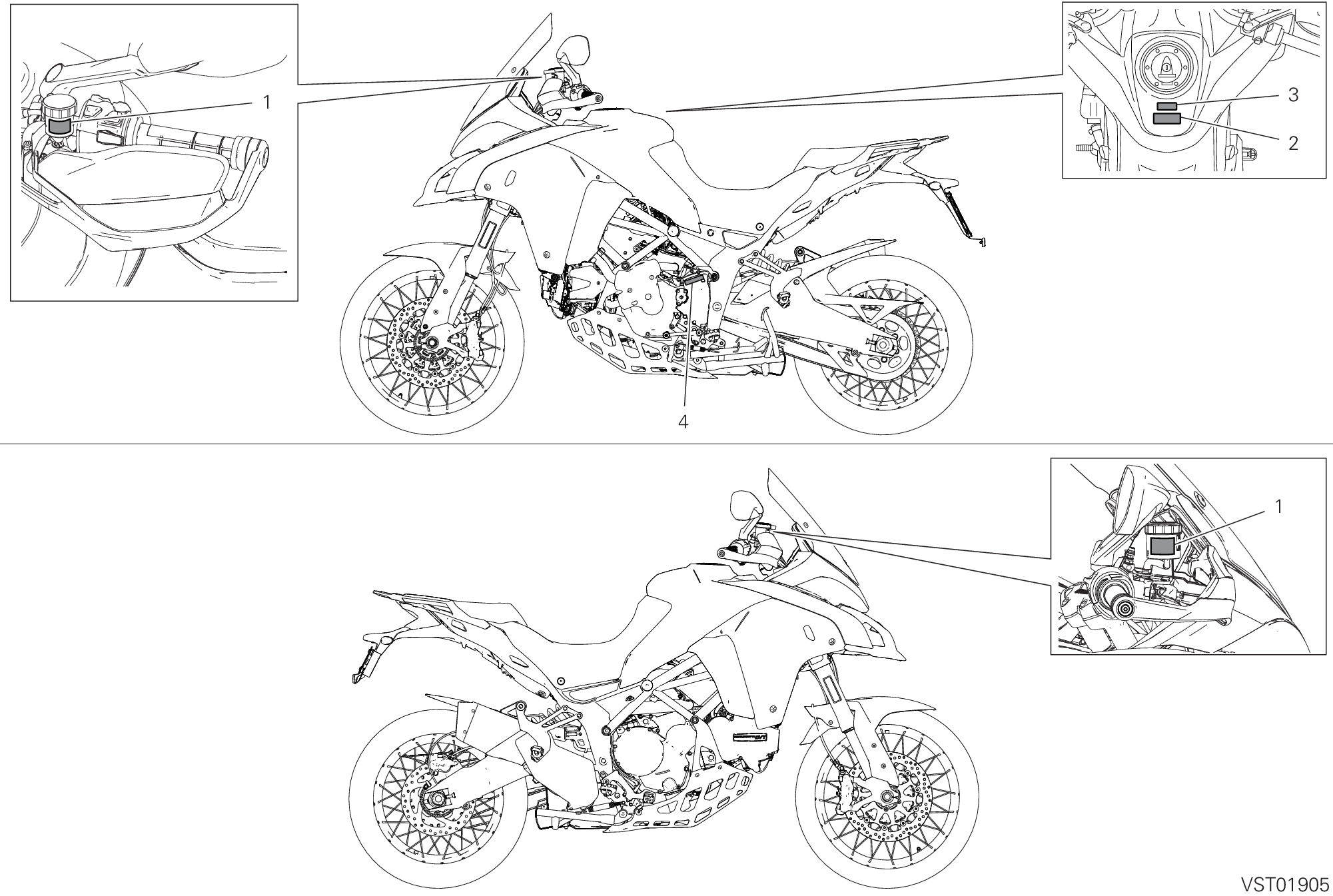 037 ETIQUETTE POUR MULTISTRADA 1260 ENDURO 2019