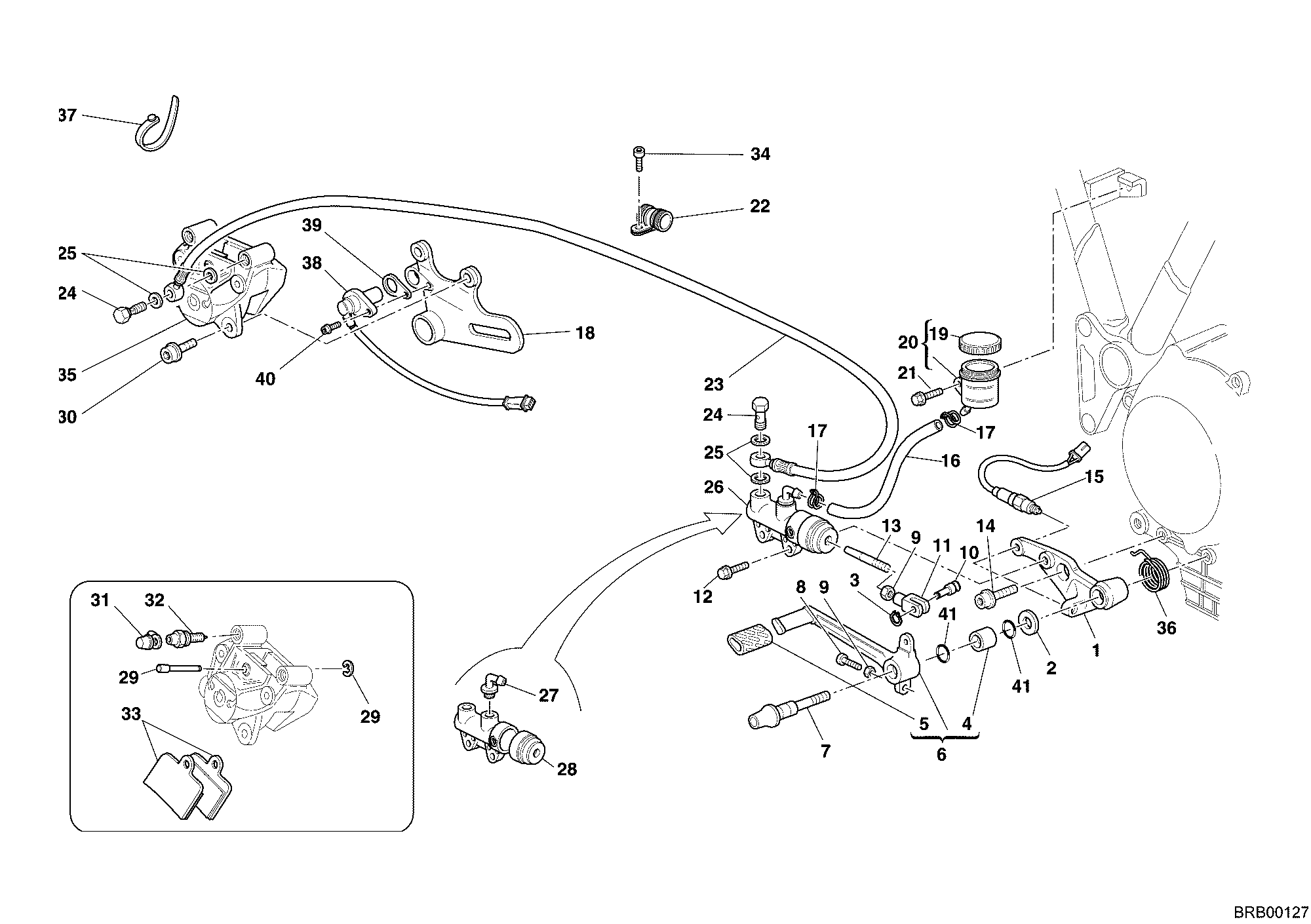 033 SYSTEME DE FREIN ARRIERE POUR SUPERSPORT 1000 SS 2005