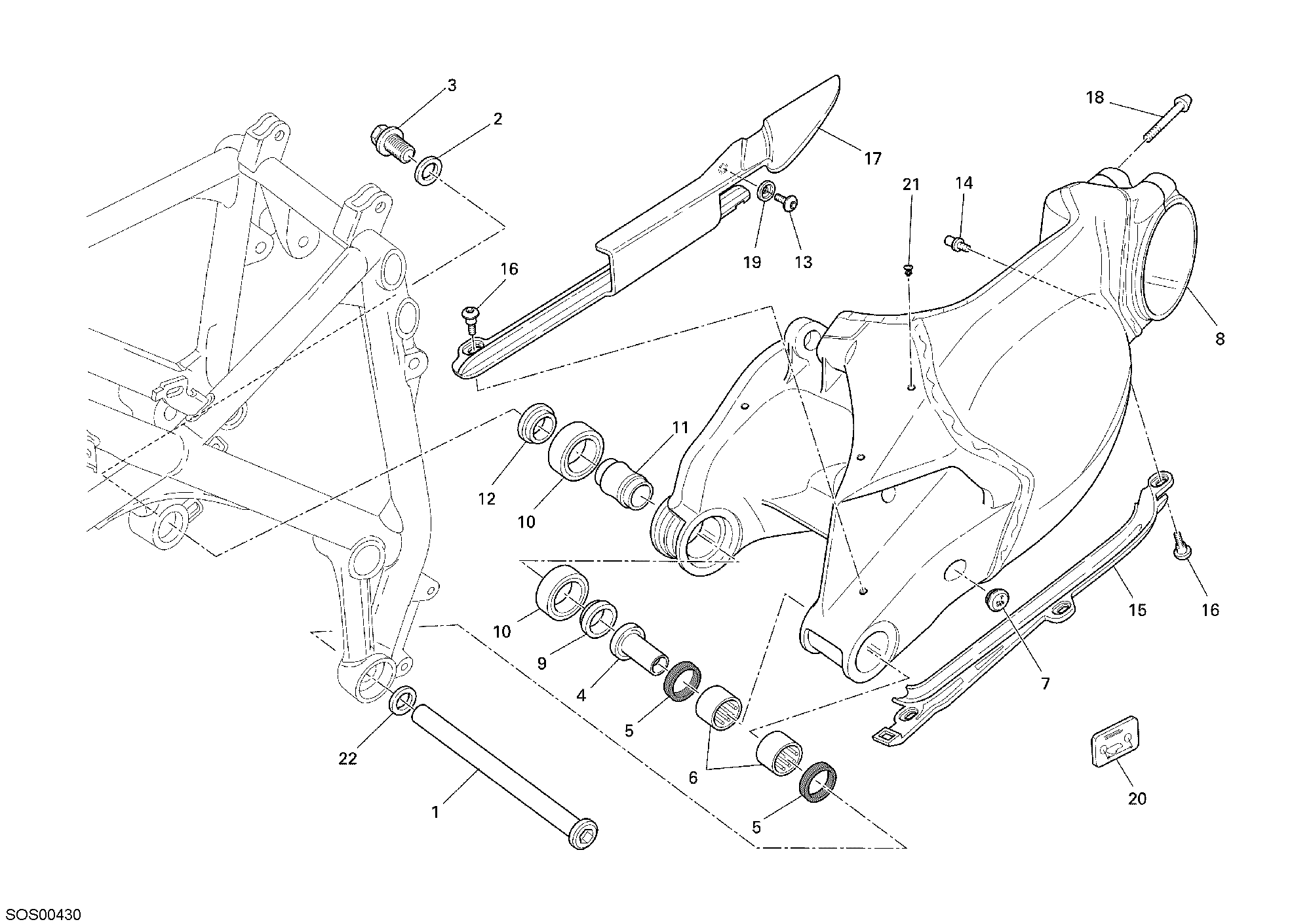 28A BRAS OSCILLANT POUR SUPERBIKE 1098 R 2009