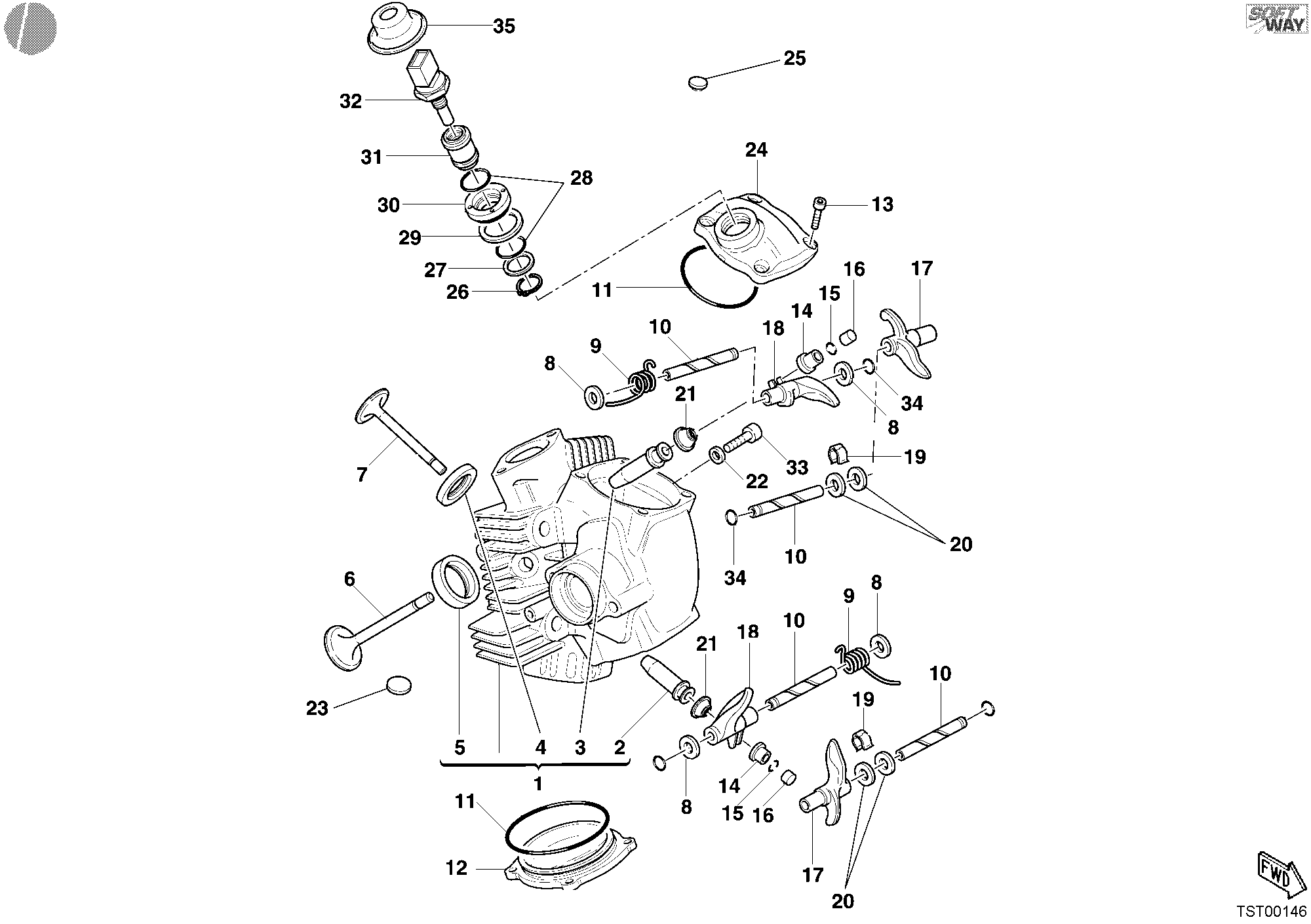 015 CULASSE HORIZONTALE POUR MULTISTRADA 1000 2003