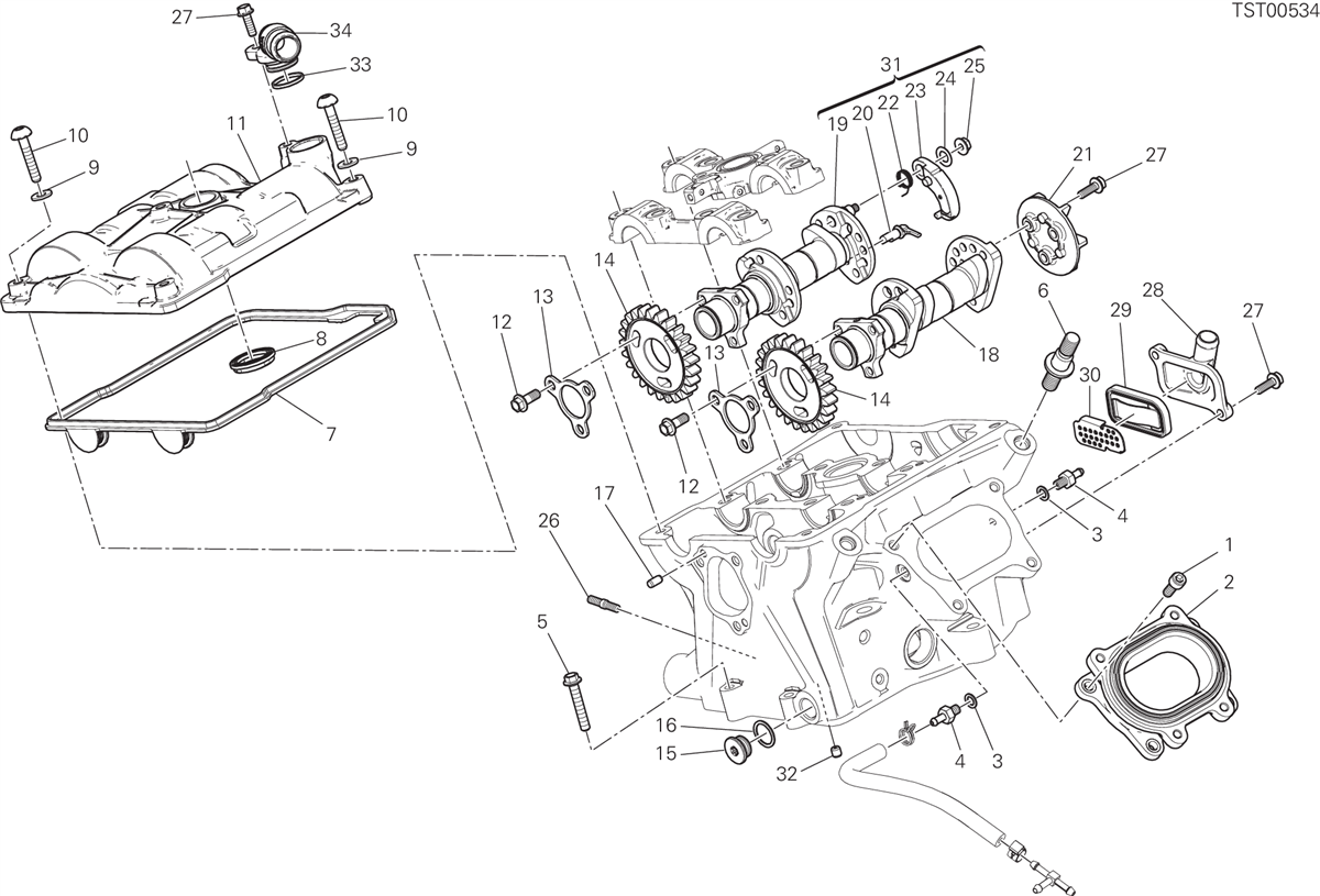 13A CULASSE VERTICALE DISTRIBUTION POUR SUPERBIKE 899 PANIGALE ABS 2015