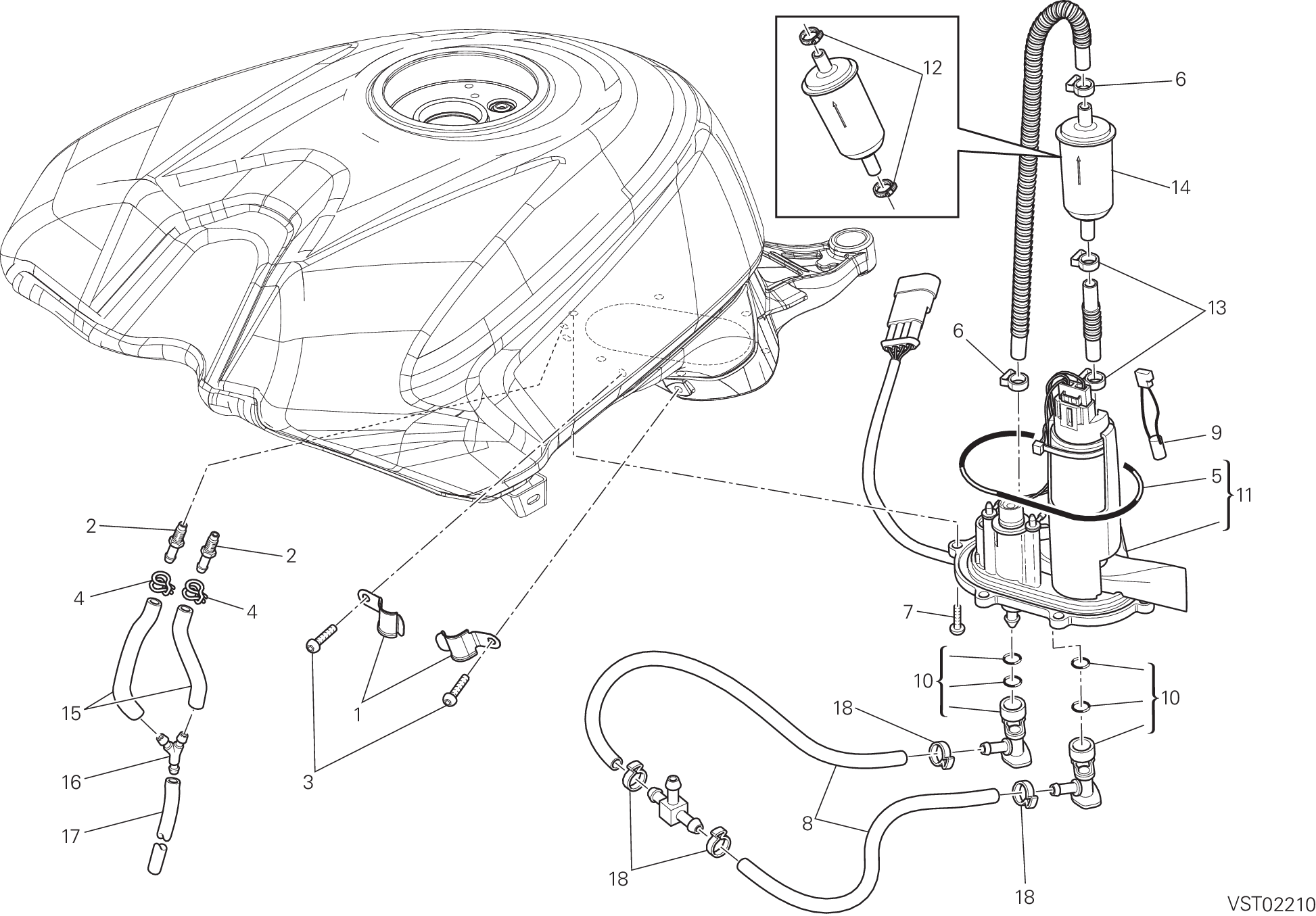 32A POMPE A CARBURANT POUR SUPERBIKE 1198 SP 2011