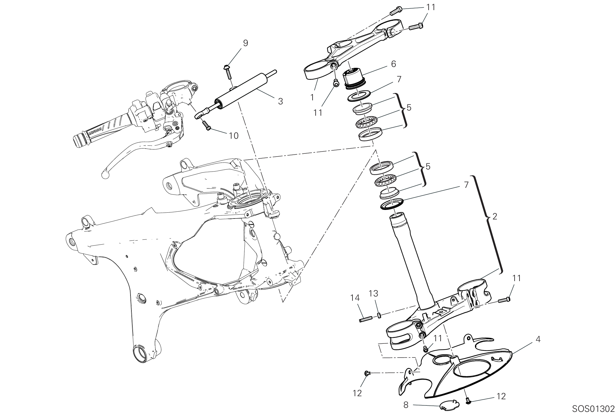 18A ENSEMBLE DIRECTION POUR SUPERBIKE PANIGALE V4 2025