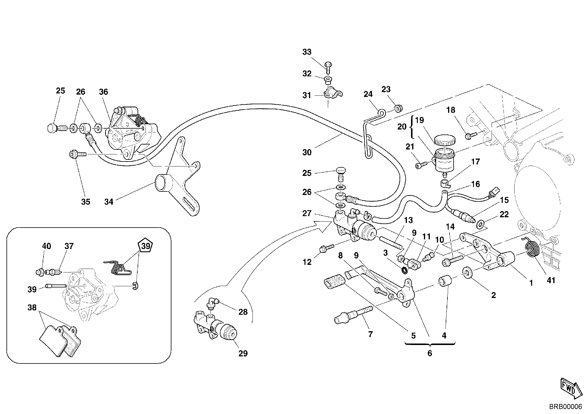 036 SYSTEME DE FREIN ARRIERE POUR SPORT TOURING ST2 2002