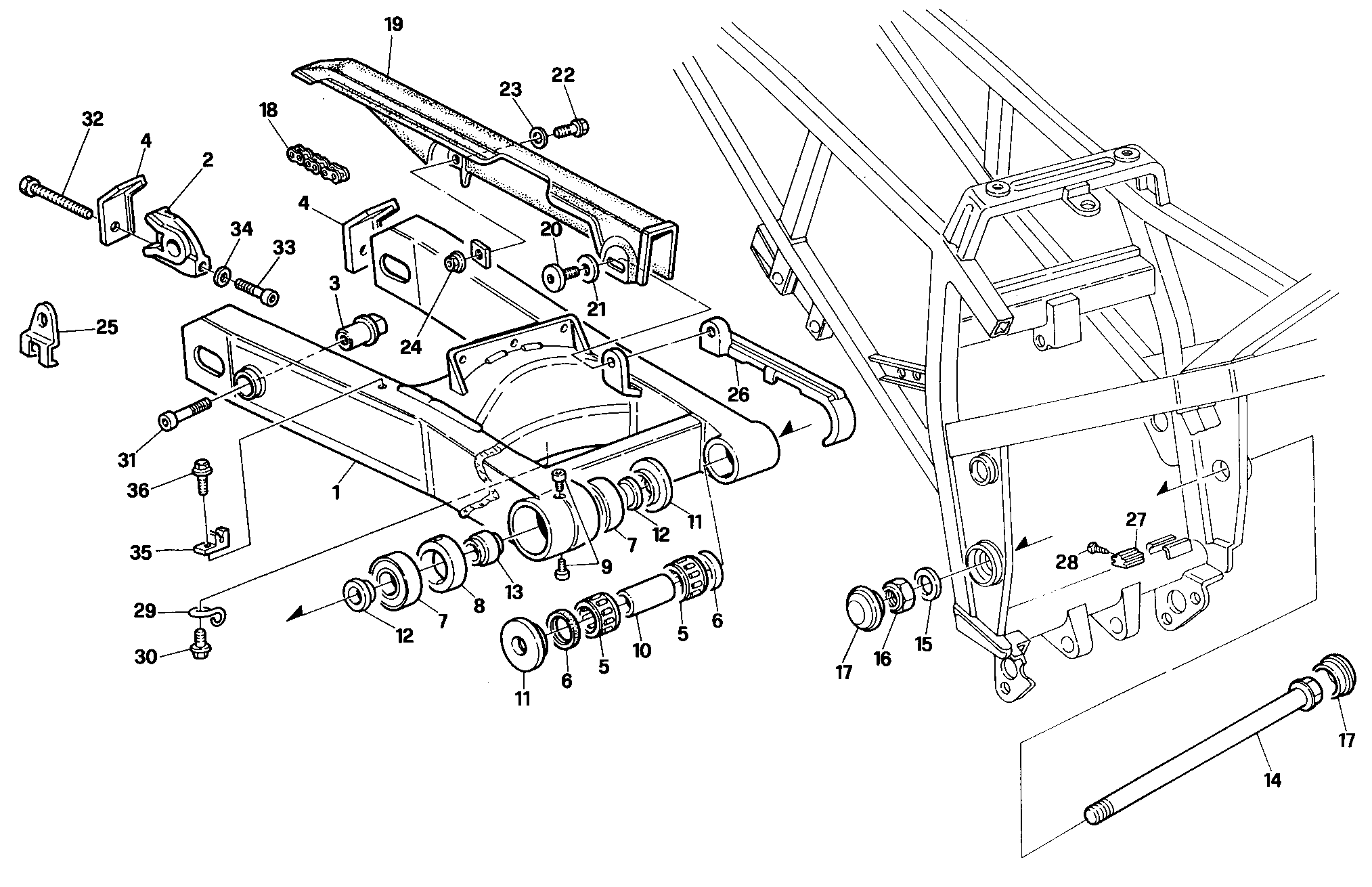 026 BRAS OSCILLANT POUR SUPERBIKE 907 IE 1990