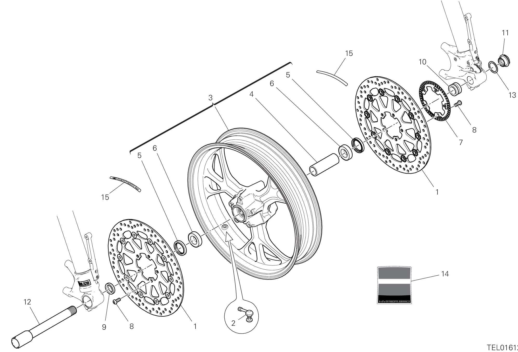 27A ROUE AVANT POUR HYPERMOTARD 950 SP 2023