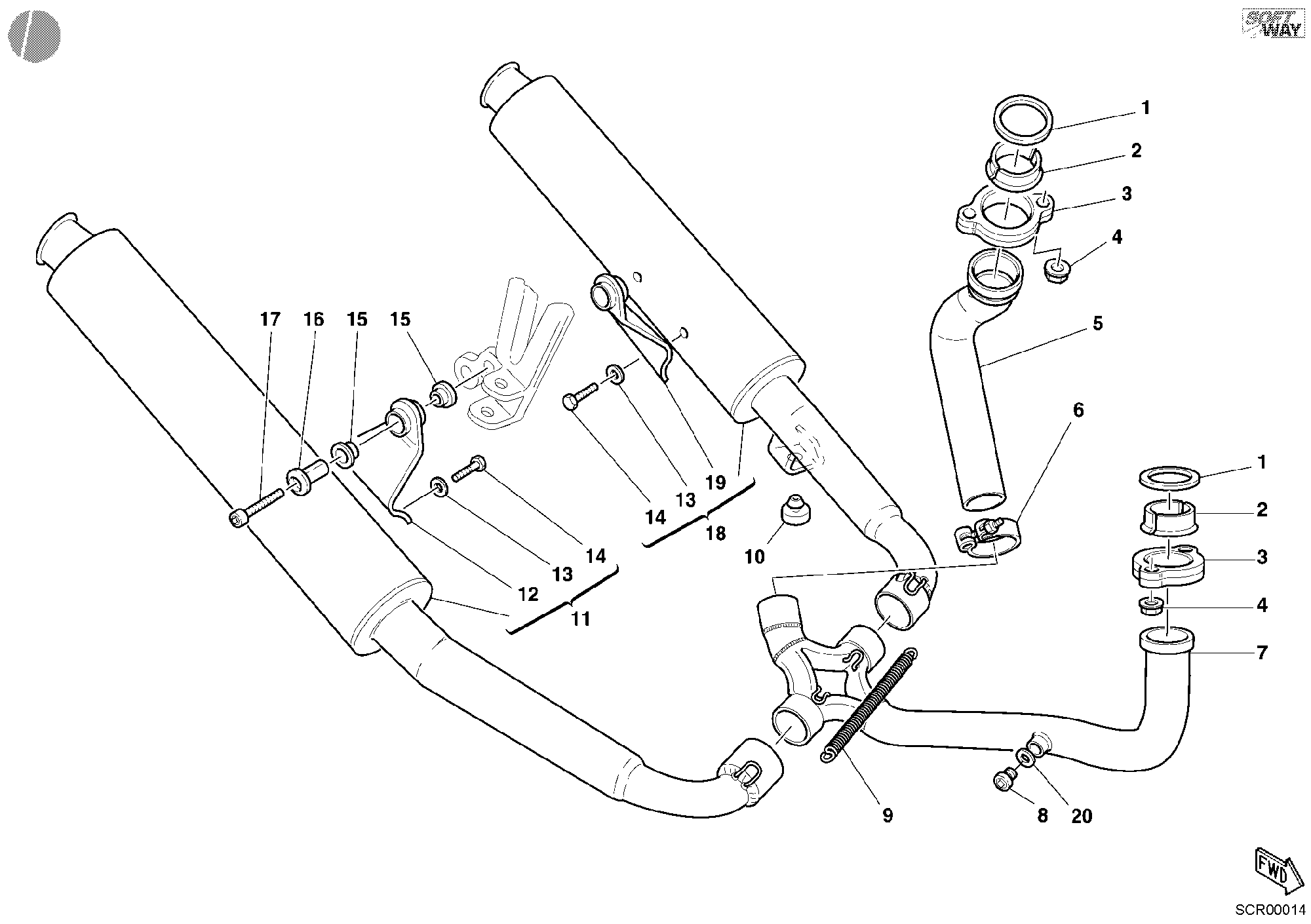017 ECHAPPEMENT POUR SPORT TOURING ST2 2001