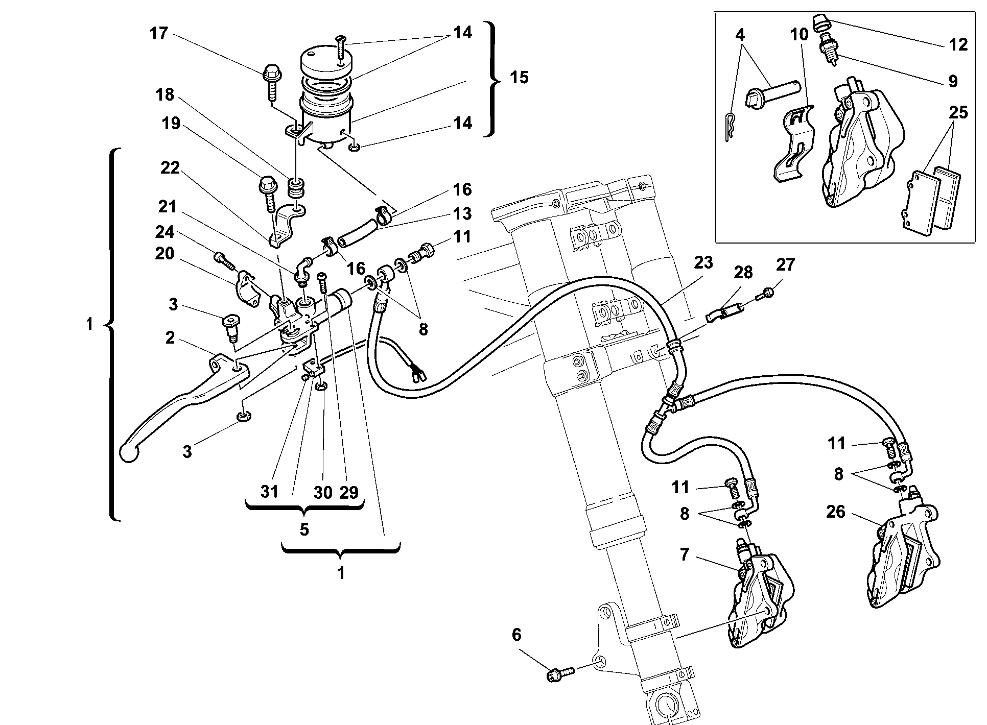 028 SYSTEME DE FREIN AVANT POUR SPORT TOURING ST4 1999