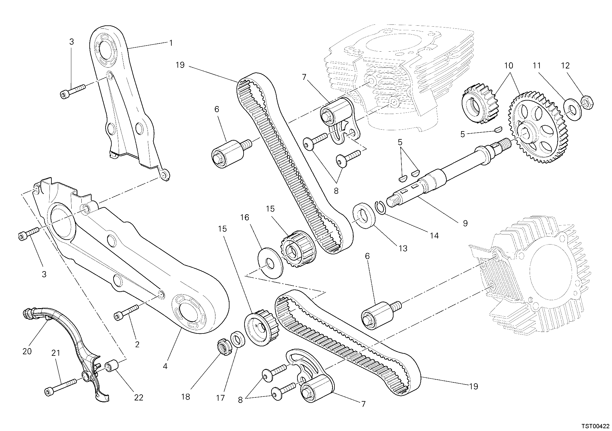 008 COURROIE DISTRIBUTION POUR MONSTER 1100 EVO ABS 2012