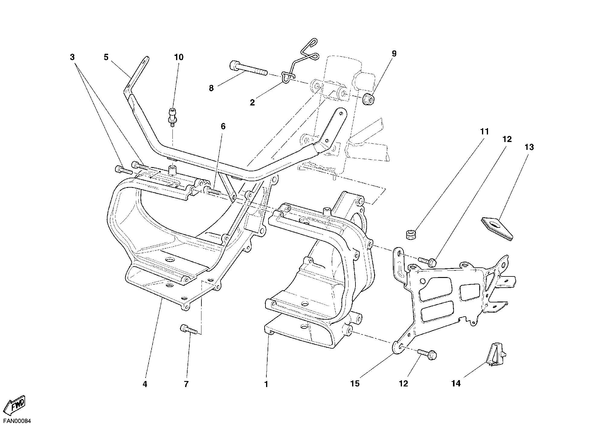 022 SUPPORT FEU AVANT POUR SPORT TOURING ST4 S 2005