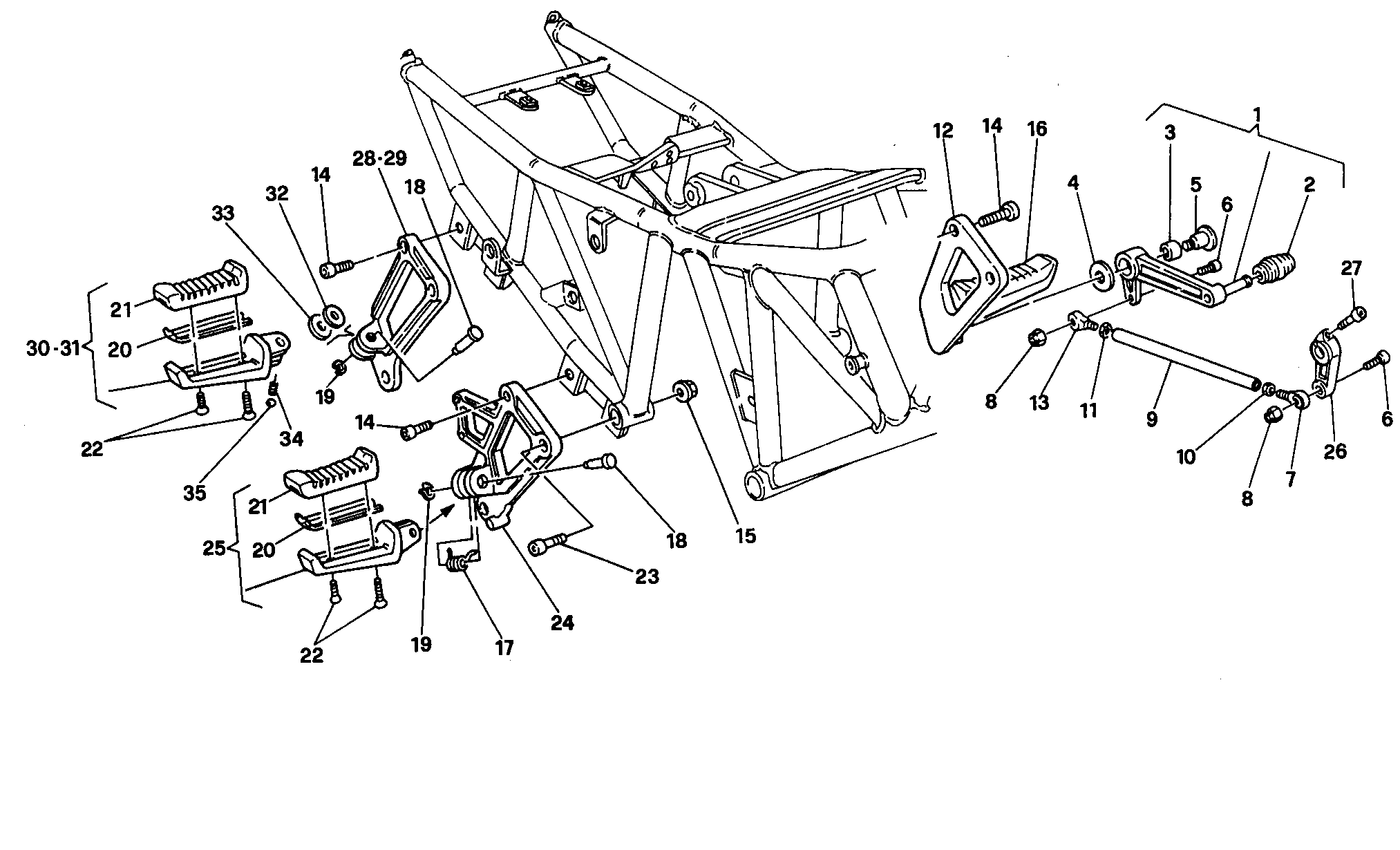 128 REPOSE PIEDS FM 001364 POUR SUPERSPORT 750 SS 1991