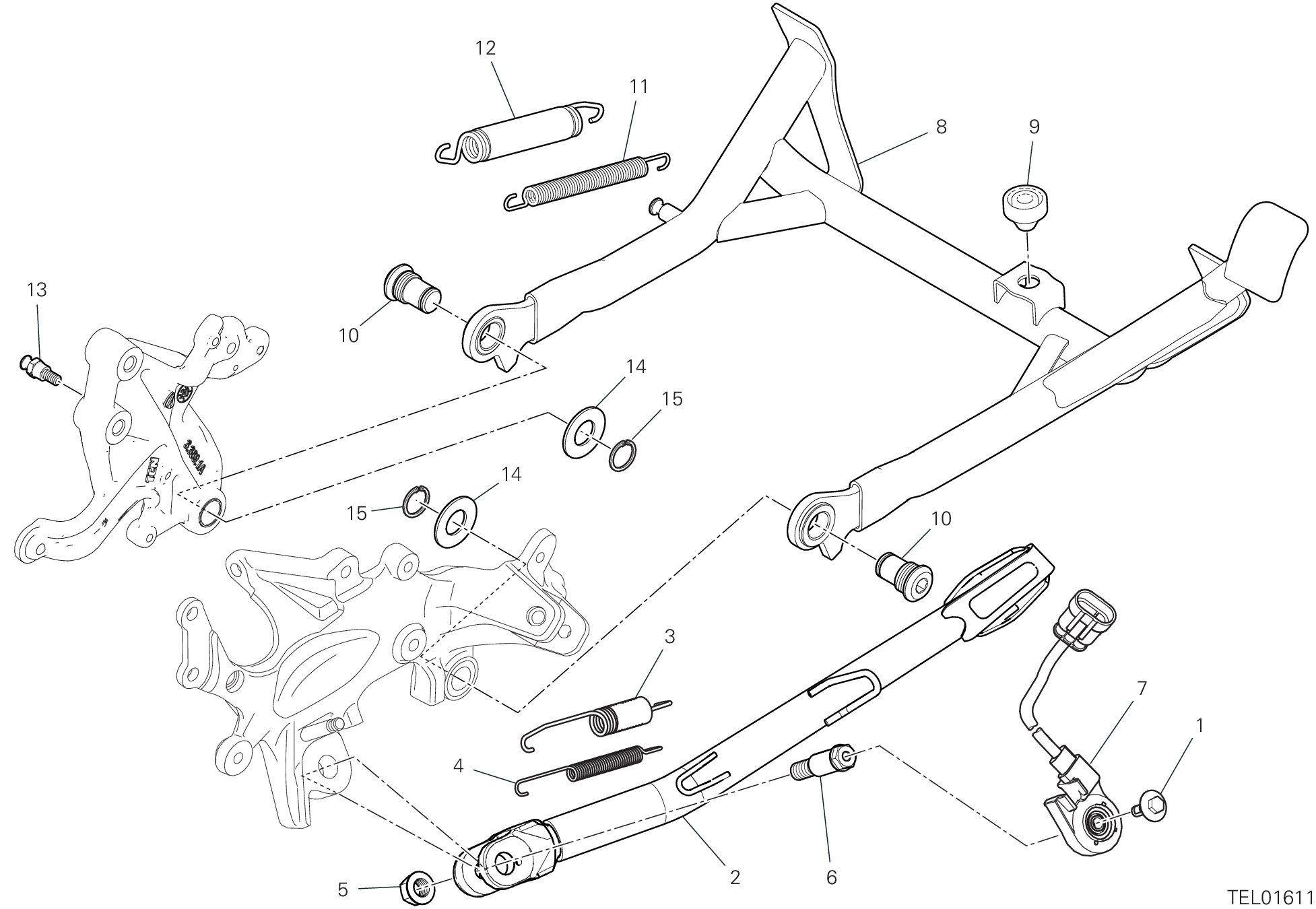 16A BEQUILLE LATERALE POUR MULTISTRADA V4S FULL 2023