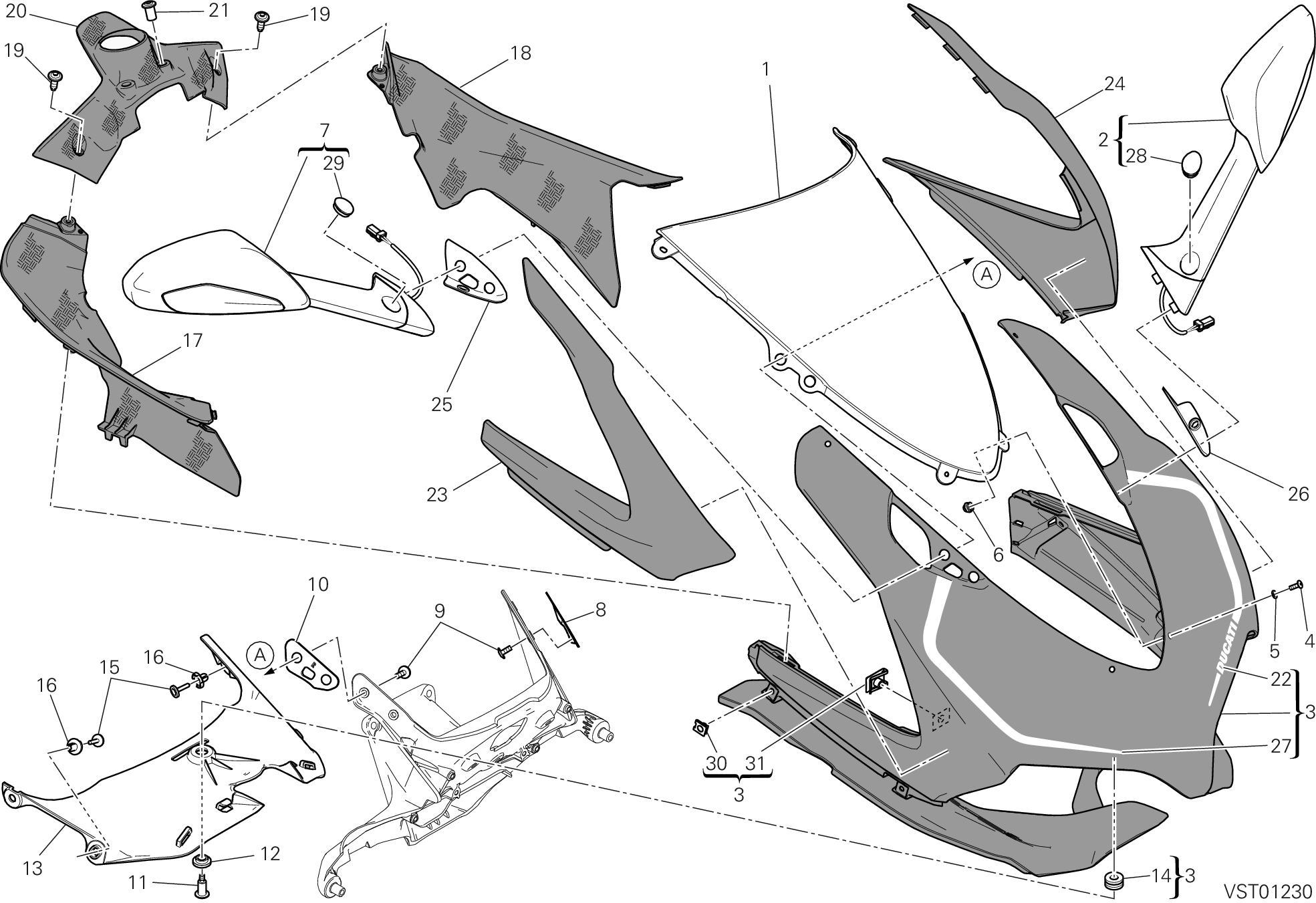 034 CAPOT AVANT POUR SUPERBIKE 1199 PANIGALE R 2013