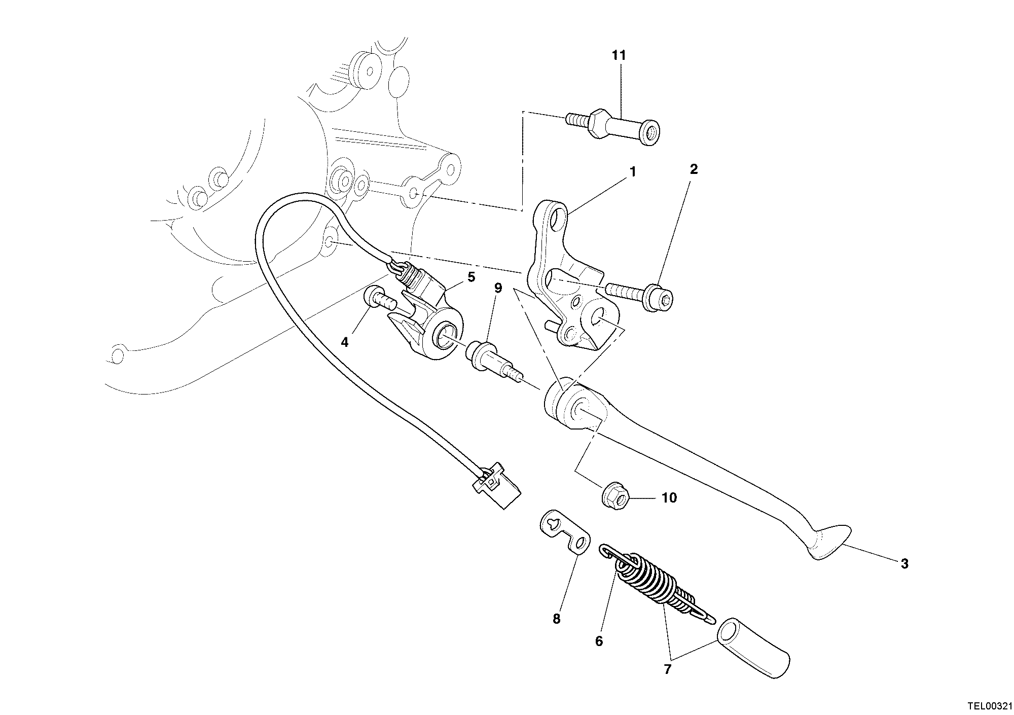 018 BEQUILLE LATERALE POUR SUPERSPORT 1000 SS 2006
