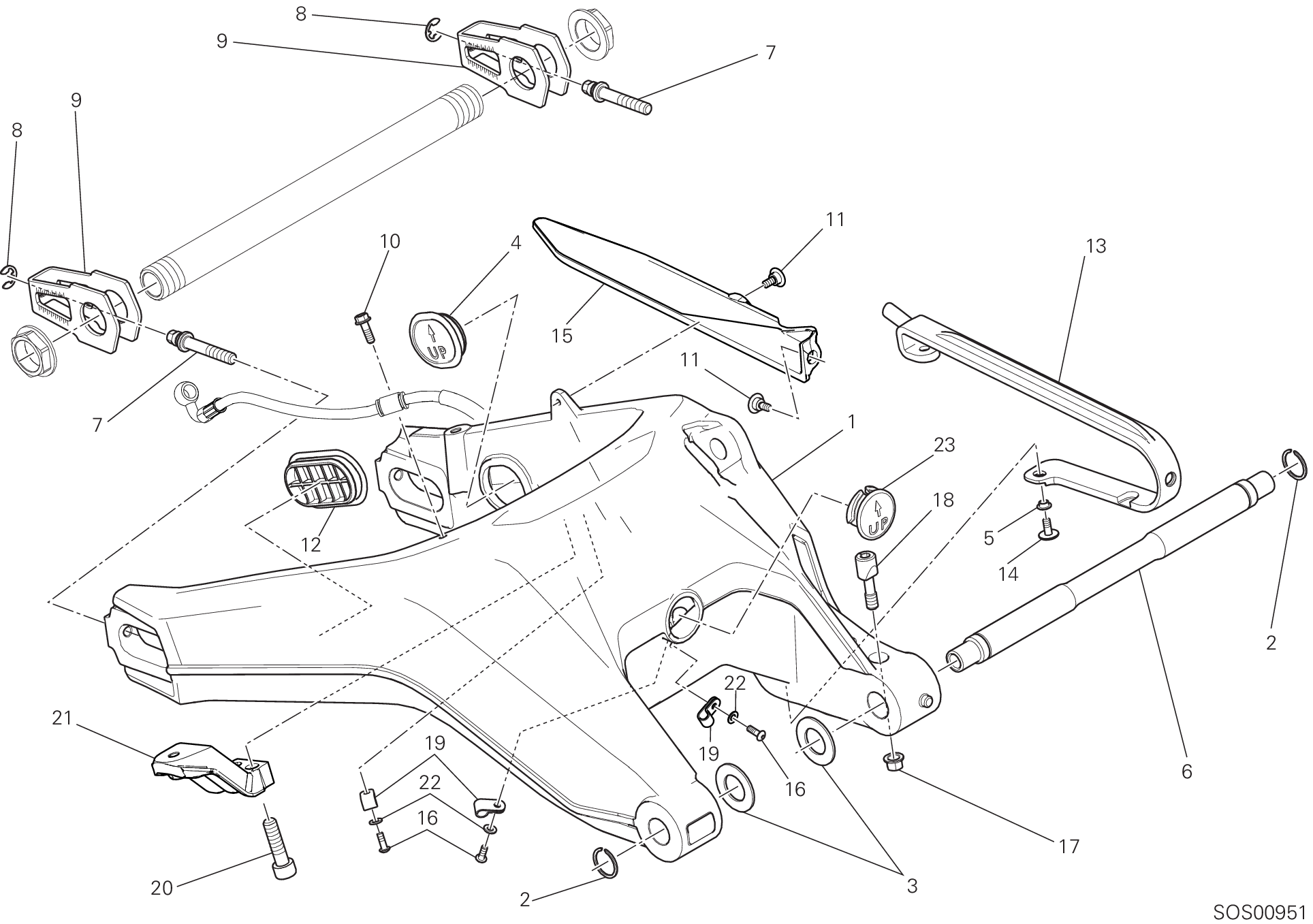 19A BRAS OSCILLANT ARRIERE POUR SCRAMBLER ICON 2021