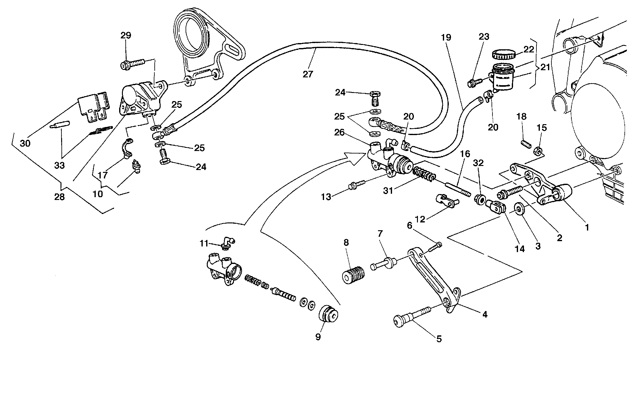 260 SYSTEME DE FREIN ARRIERE POUR SUPERBIKE 748 R 1999