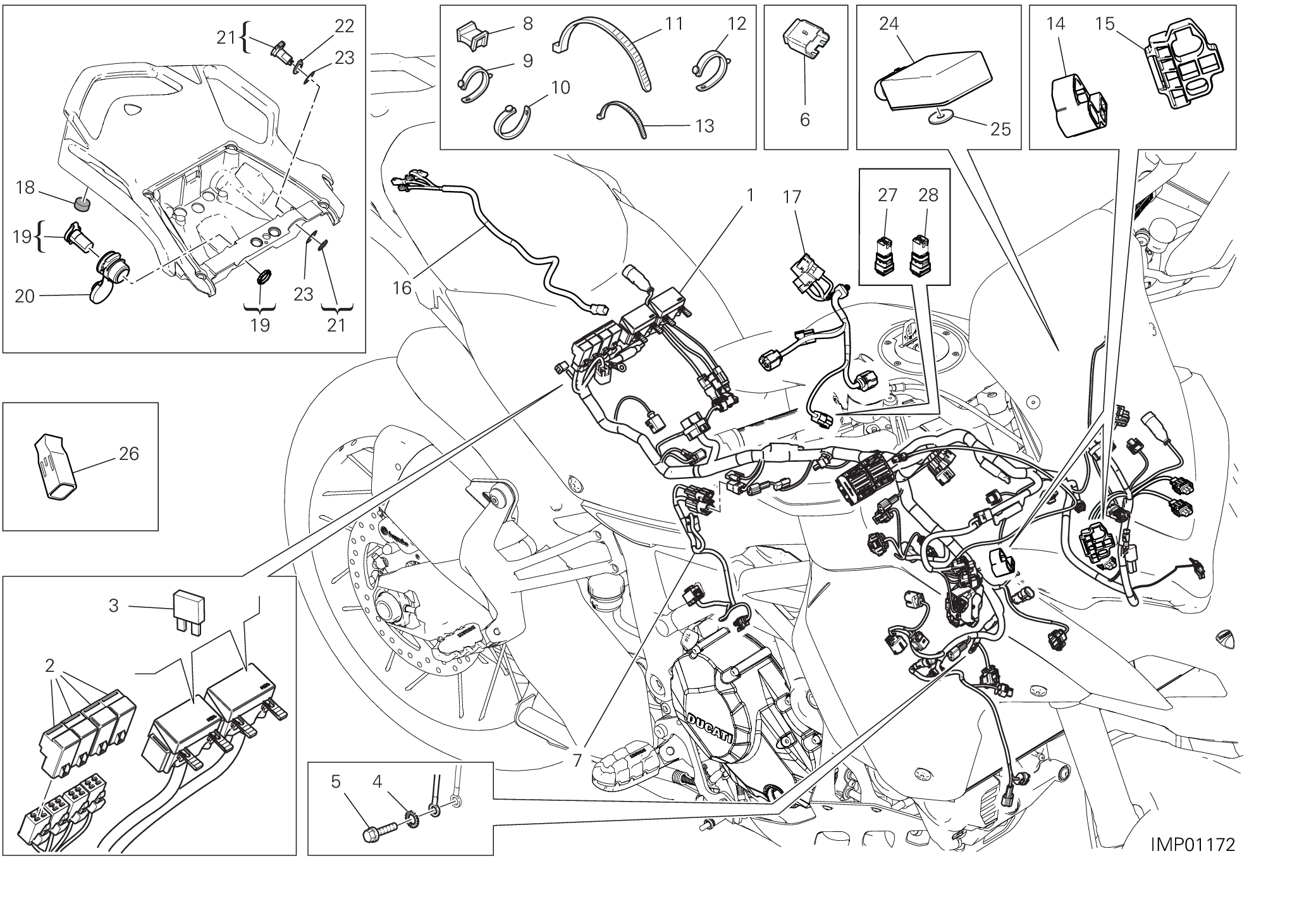18B FAISCEAU DE FILS POUR MULTISTRADA 1260 ENDURO TOURING 2019