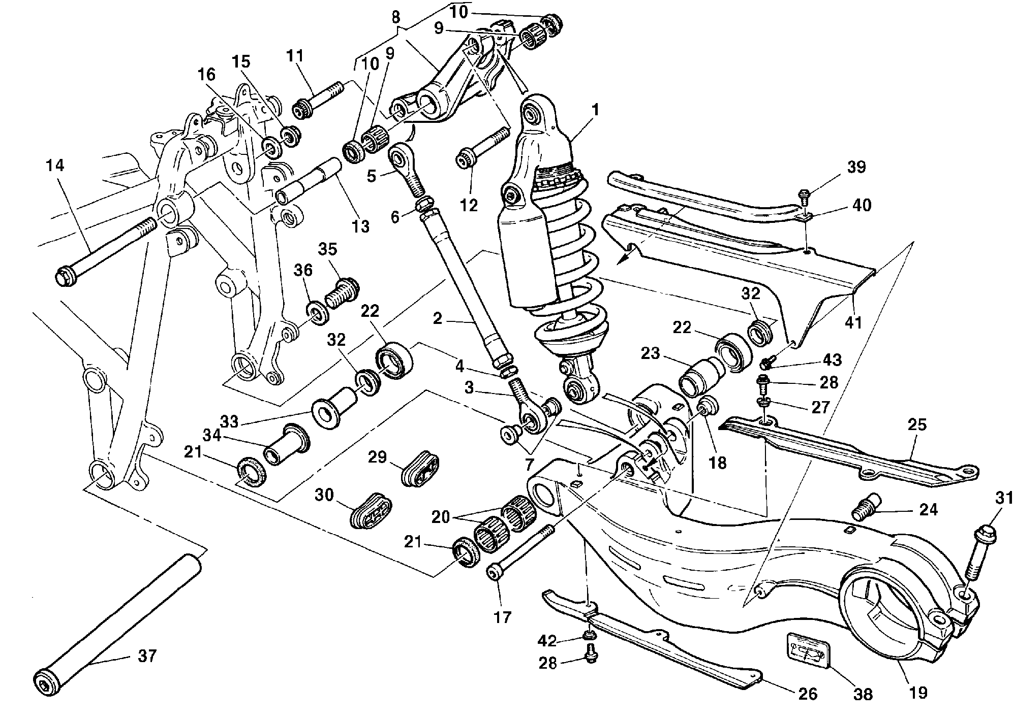 300 AMORTISSEUR ARRIERE POUR SUPERBIKE 996 SPS 1999