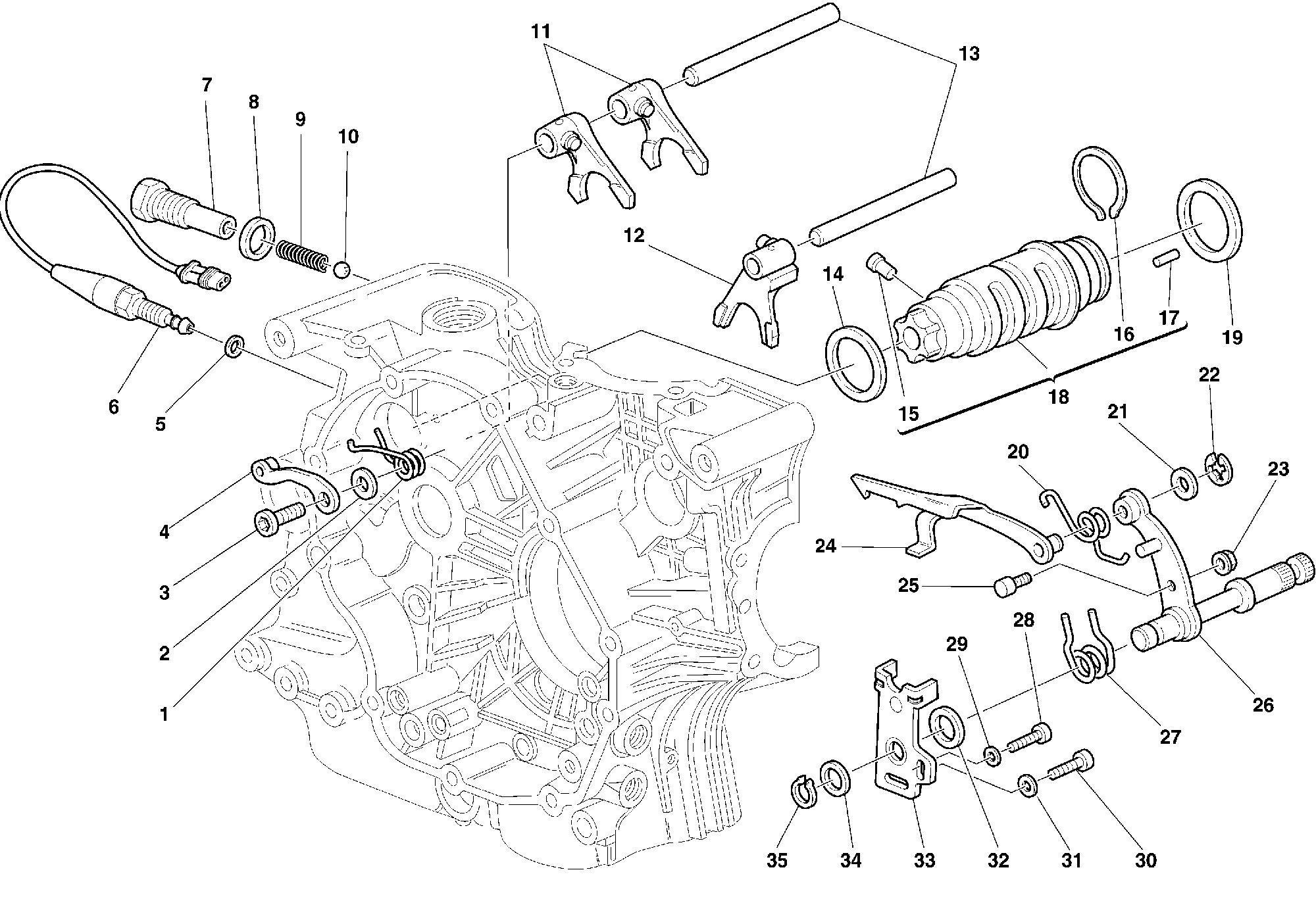 020 ARBRE SELECTEUR DE VITESSES POUR MONSTER 600 1999