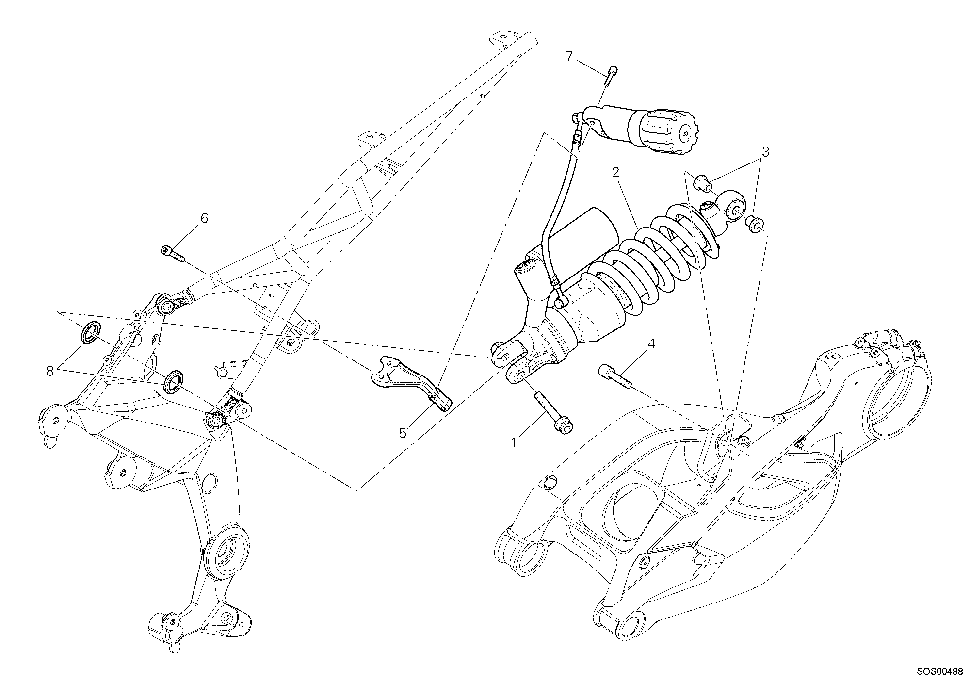 028 AMORTISSEUR ARRIERE POUR MULTISTRADA 1200 2010