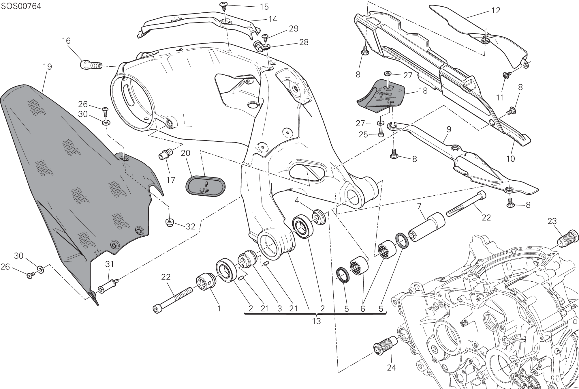 28A BRAS OSCILLANT ARRIERE POUR SUPERBIKE PANIGALE R 2016