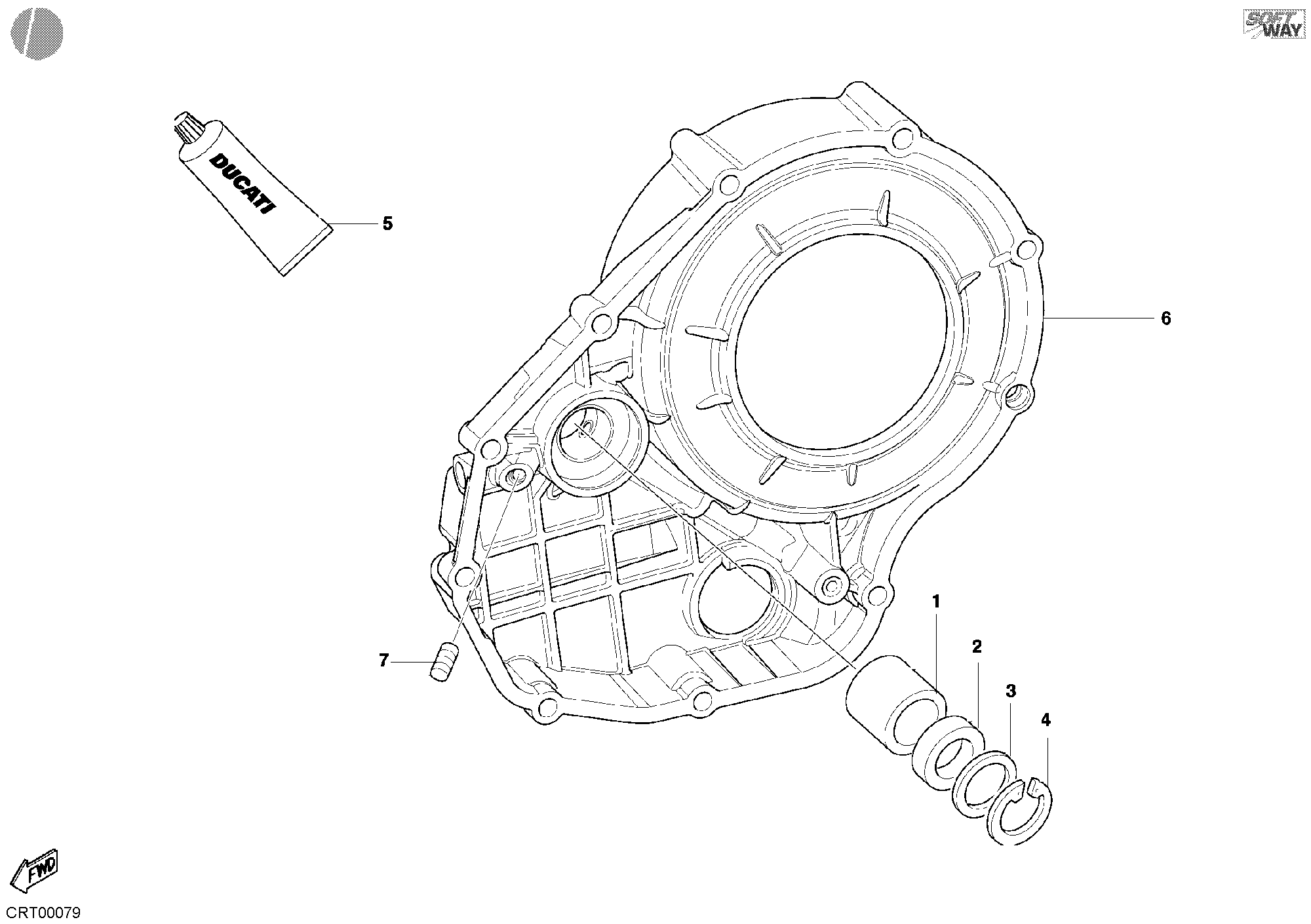 05A COUVERCLE EMBRAYAGE POUR SUPERBIKE 998 2002