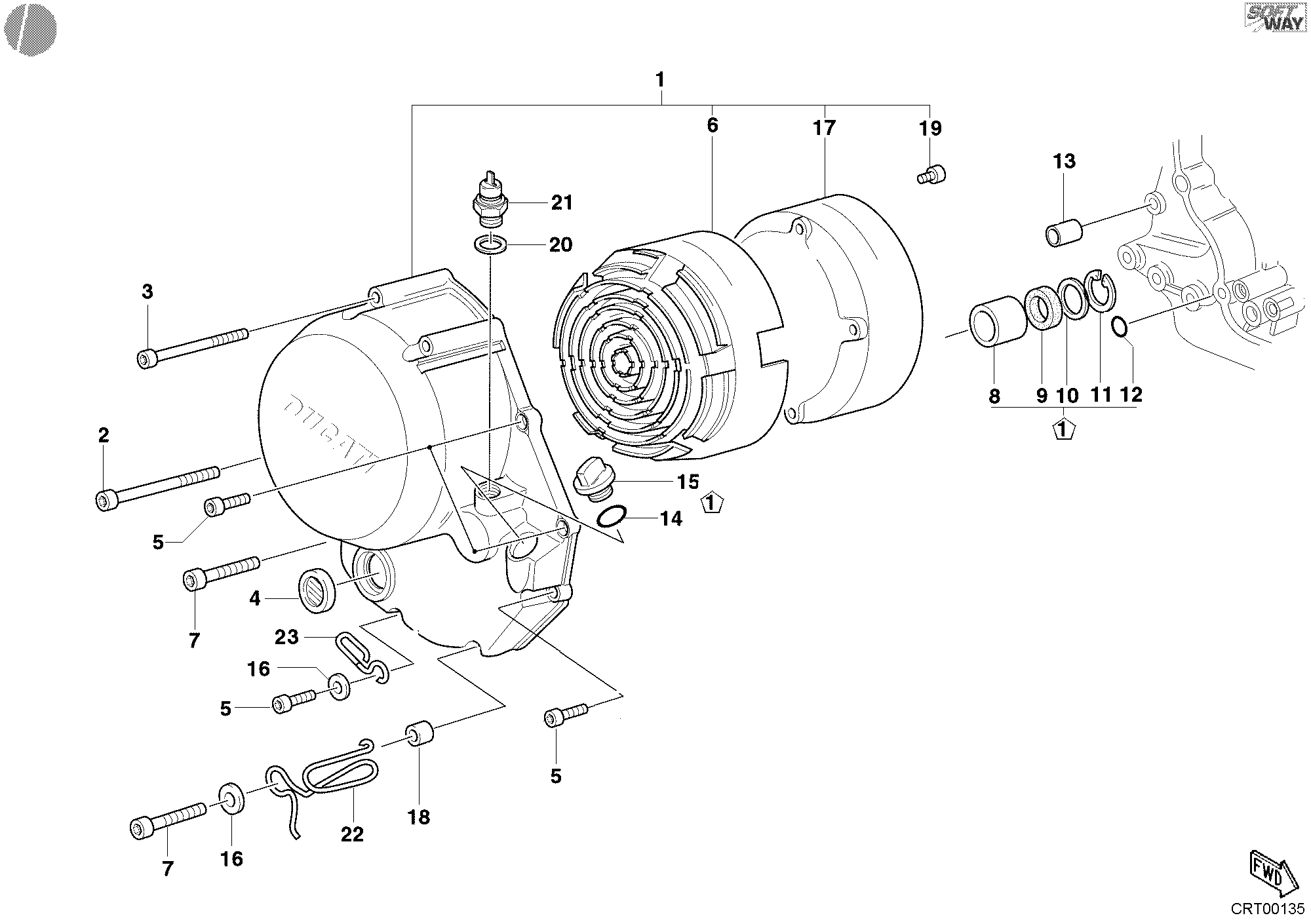 005 COUVERCLE EMBRAYAGE POUR MONSTER 400 2003