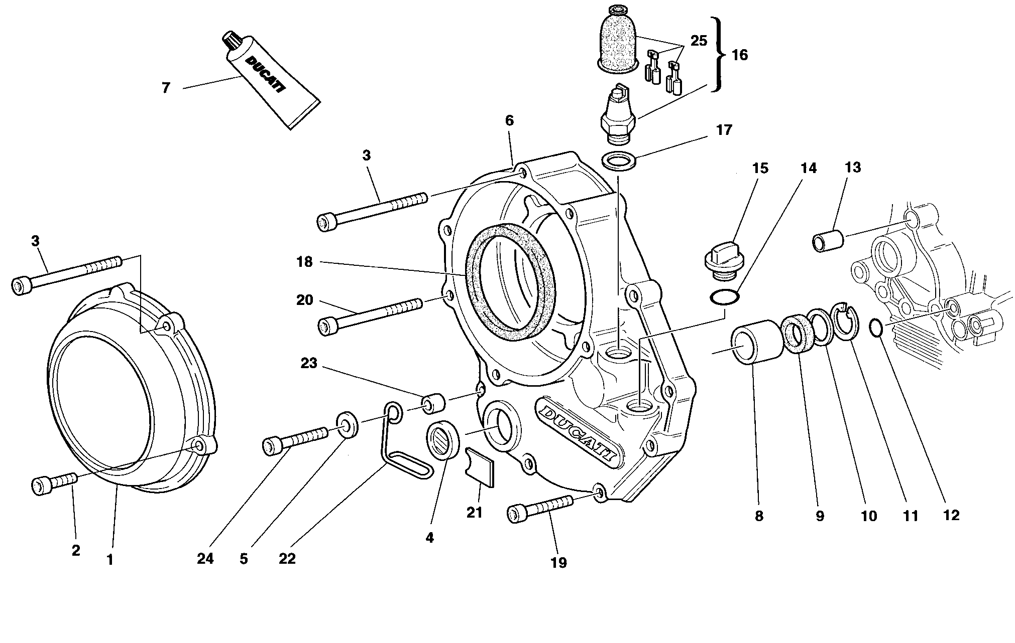 005 COUVERCLE EMBRAYAGE POUR SUPERBIKE 916 SPS 1998