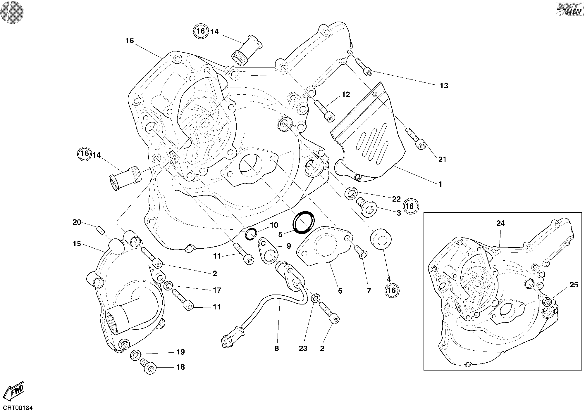 11A COUVERCLE GENERATEUR POUR SPORT TOURING ST4 S 2004