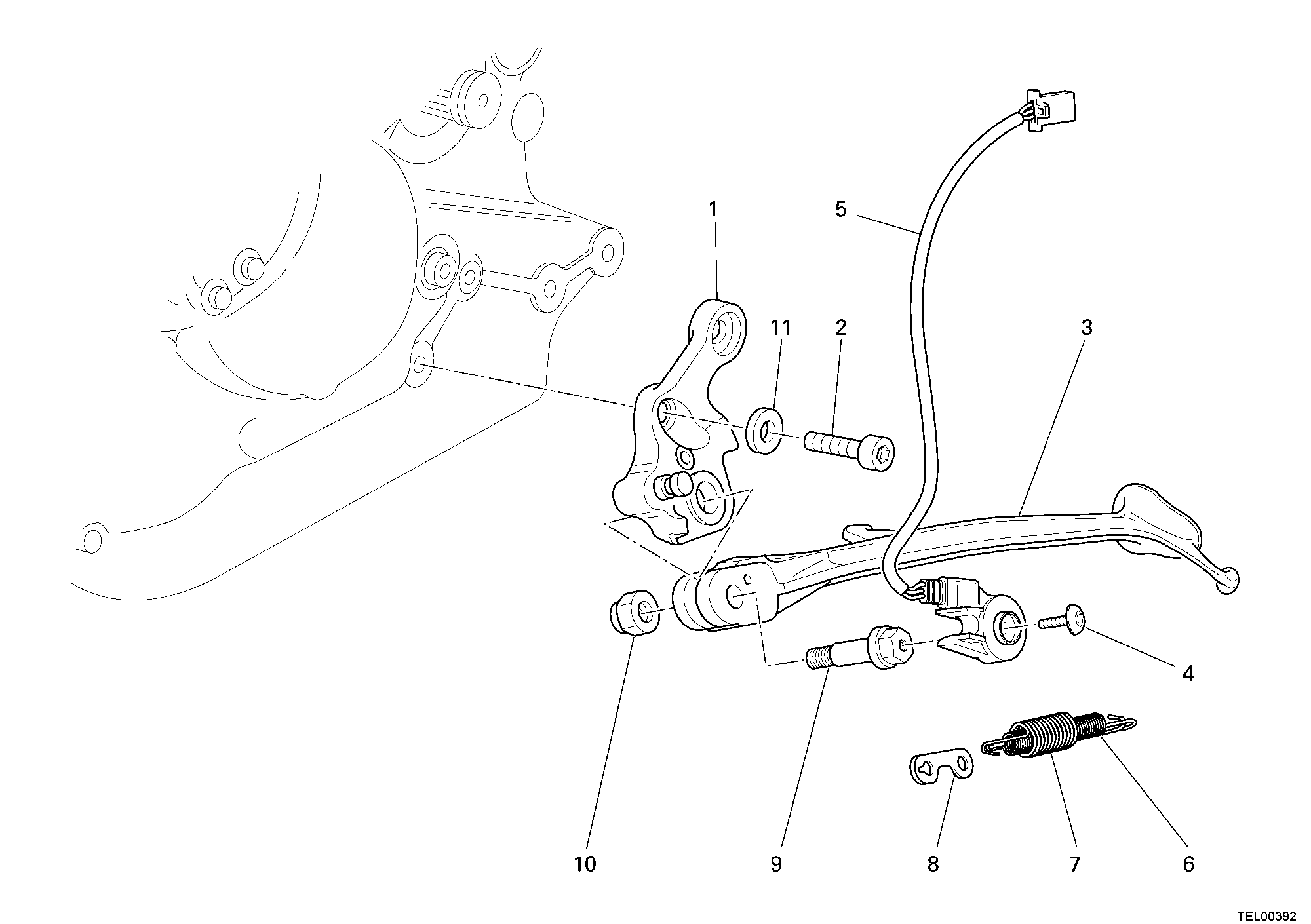 017 BEQUILLE LATERALE POUR MONSTER 400 2006