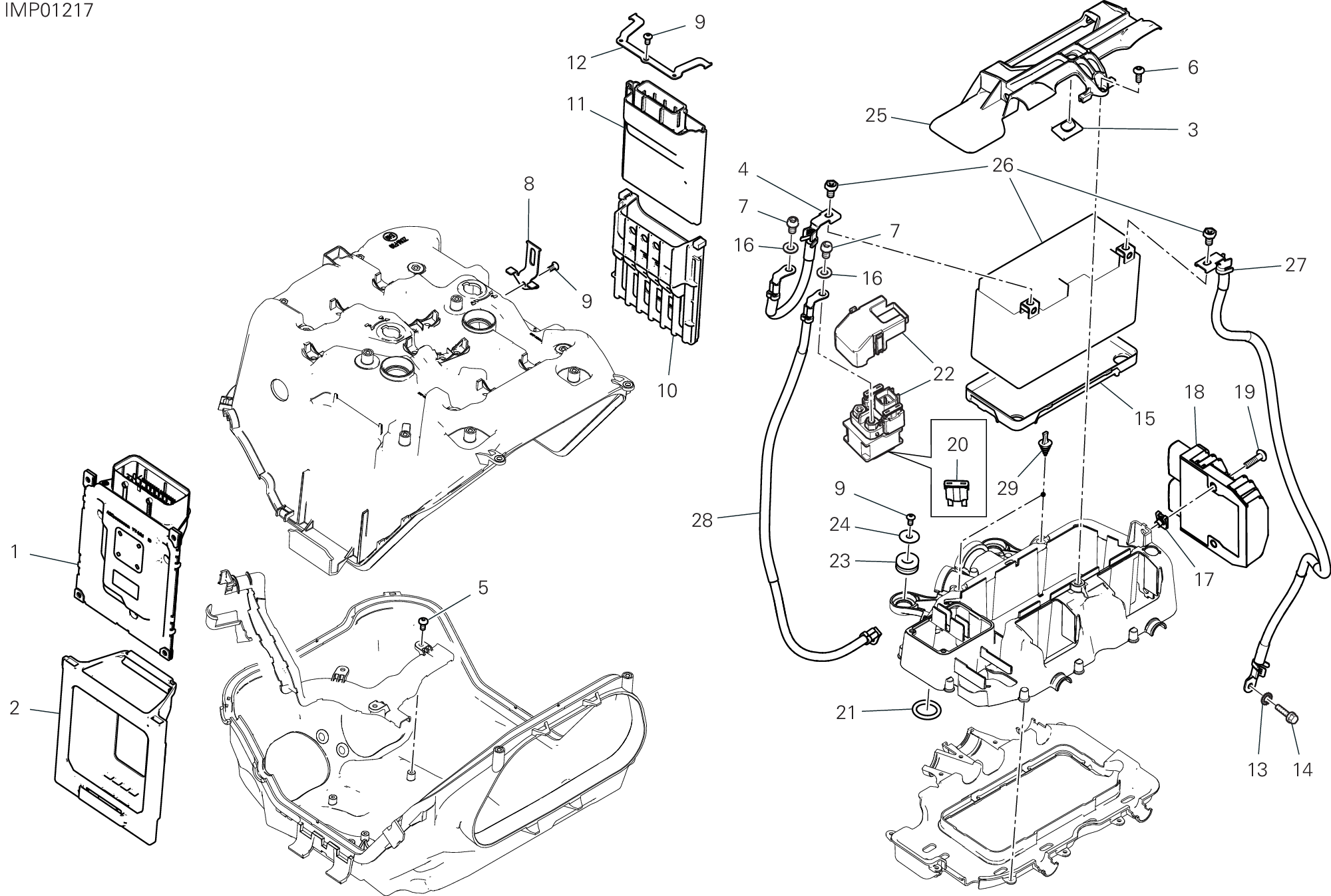13D SUPPORT BATTERIE POUR SUPERBIKE PANIGALE V4 2020