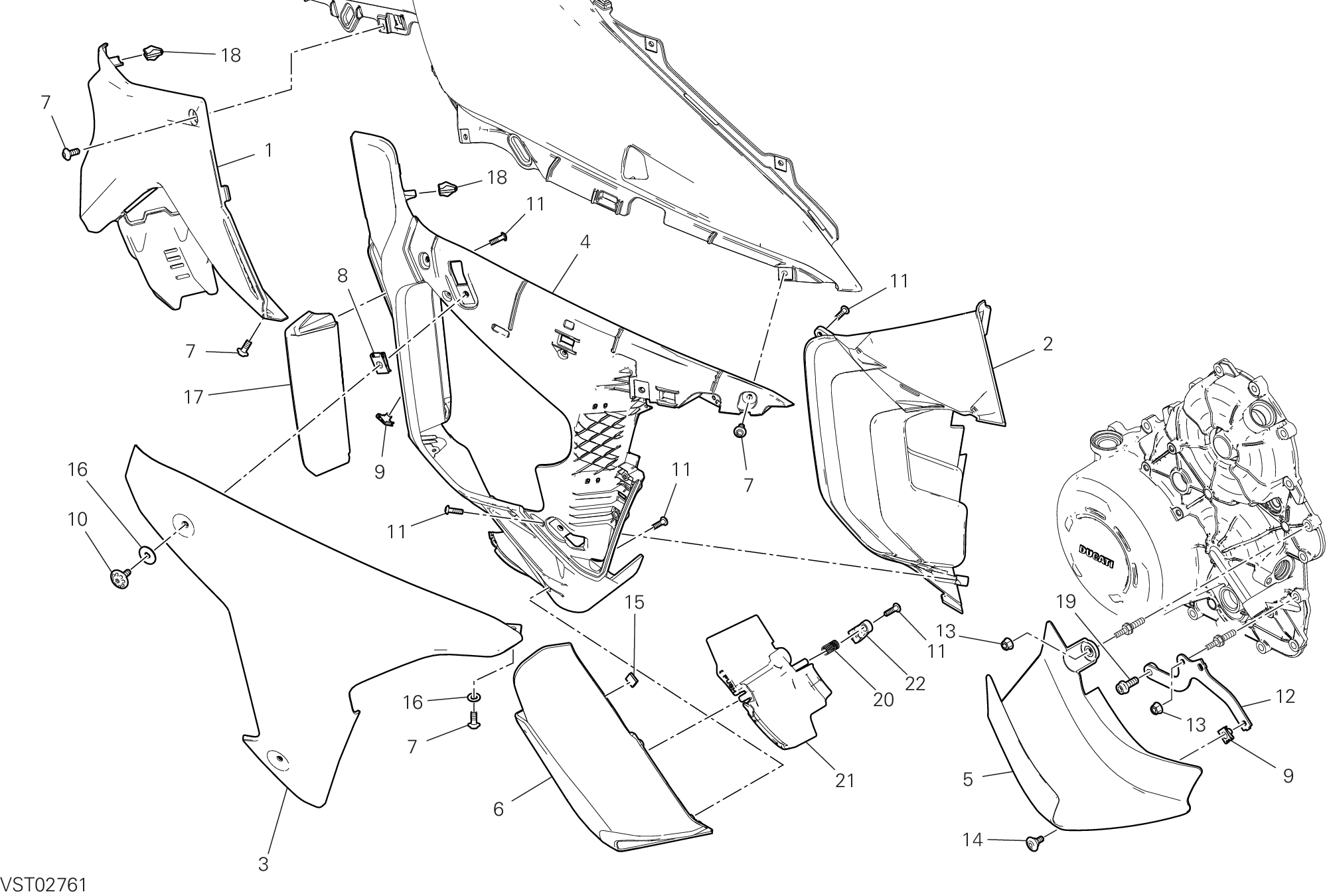 37E PANNEAU LATERAL DROIT POUR MULTISTRADA V4 RS 2024