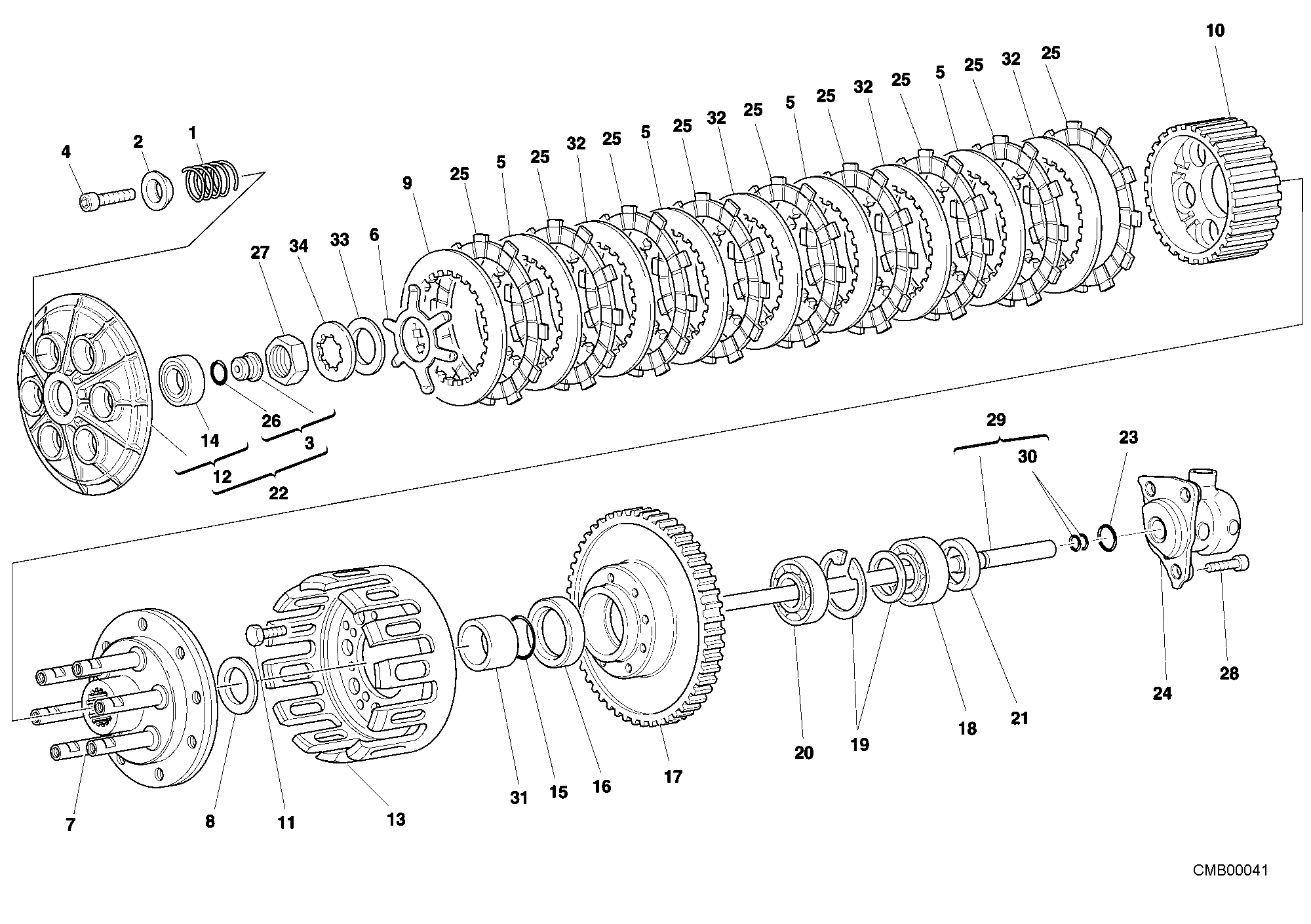 004 EMBRAYAGE POUR SUPERBIKE 748 RS 2001