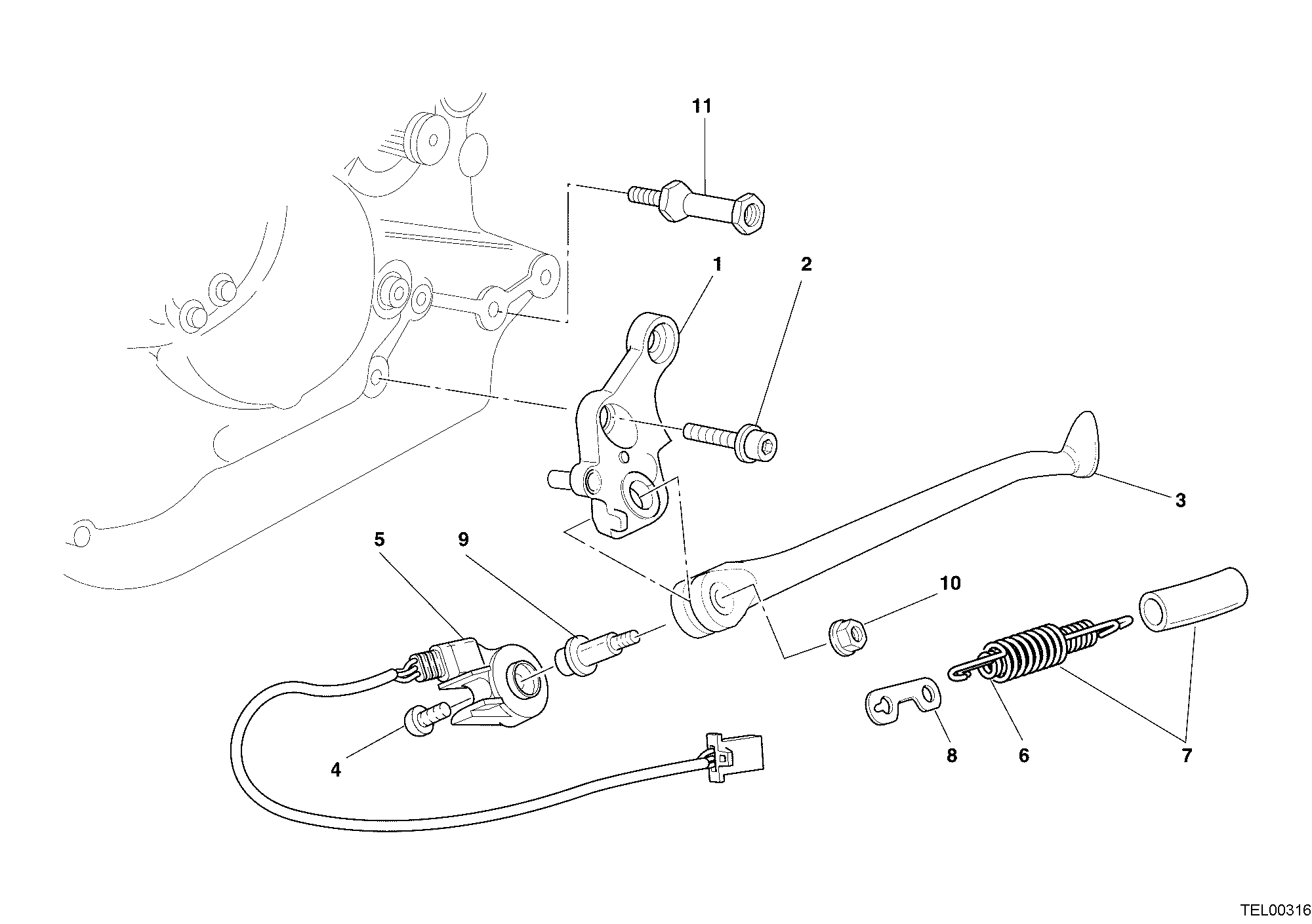 018 BEQUILLE LATERALE POUR SUPERSPORT 1000 SS 2005