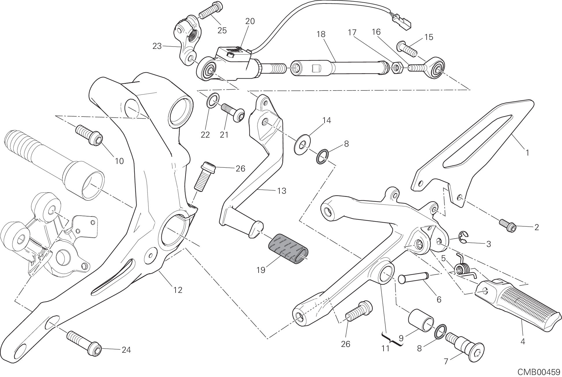 016 REPOSE PIED GAUCHE POUR SUPERBIKE 959 PANIGALE ABS 2016