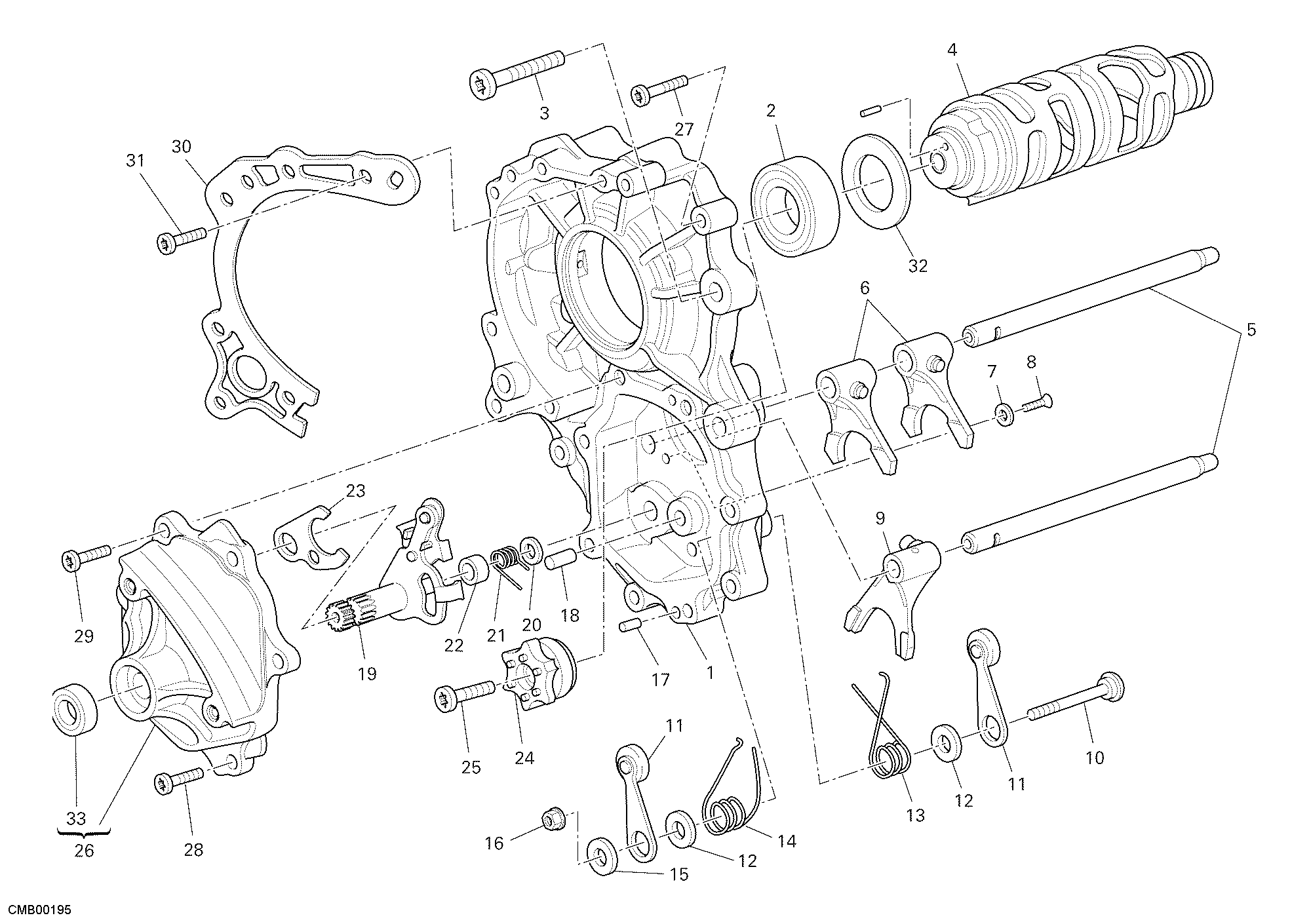 002 TAMBOUR CHANGEMENT VITESSE FOURCHETTE POUR DESMOSEDICI RR 2008
