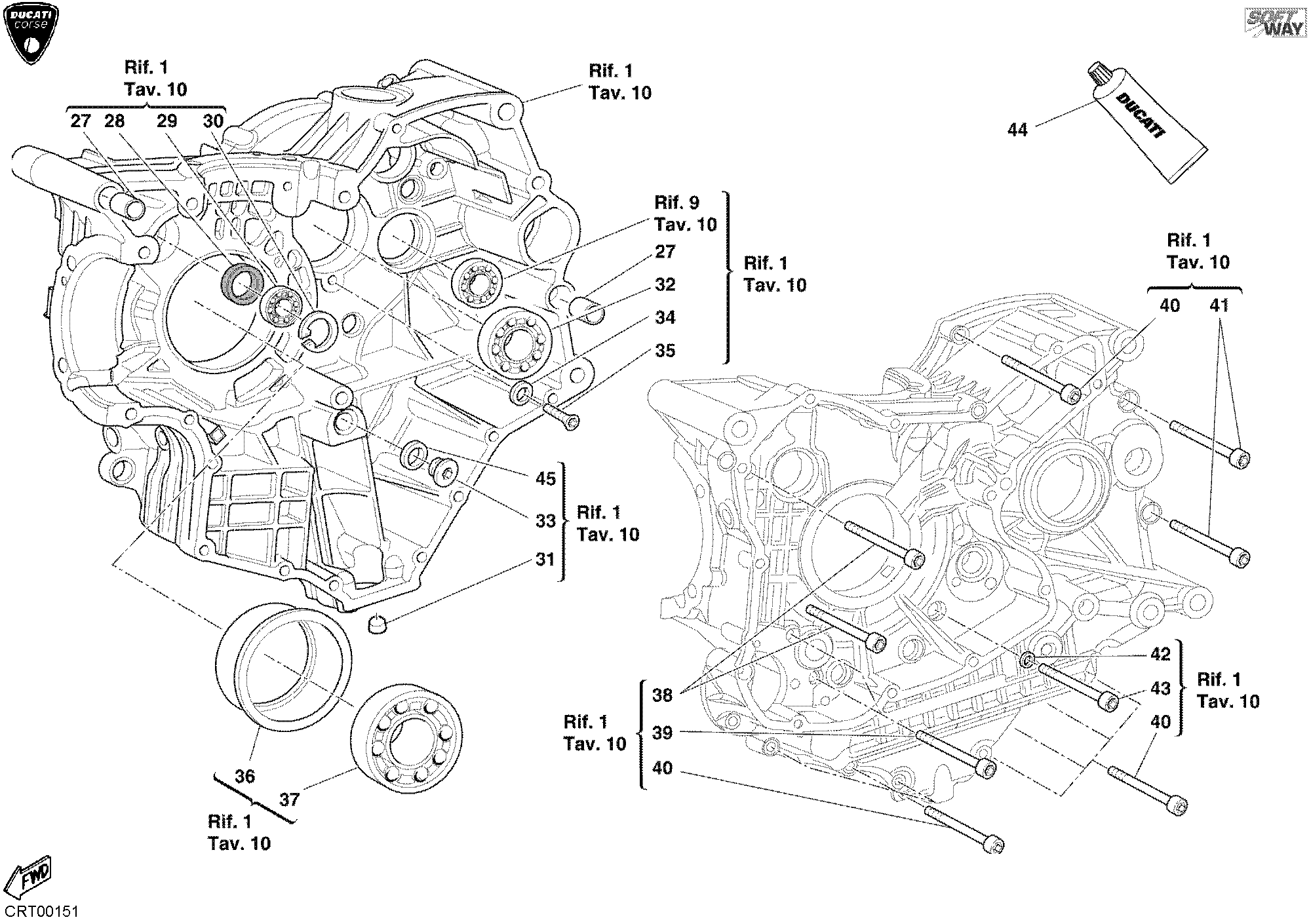 10A ROULEMENTS CARTER MOTEUR POUR SUPERBIKE 998 RS 2003