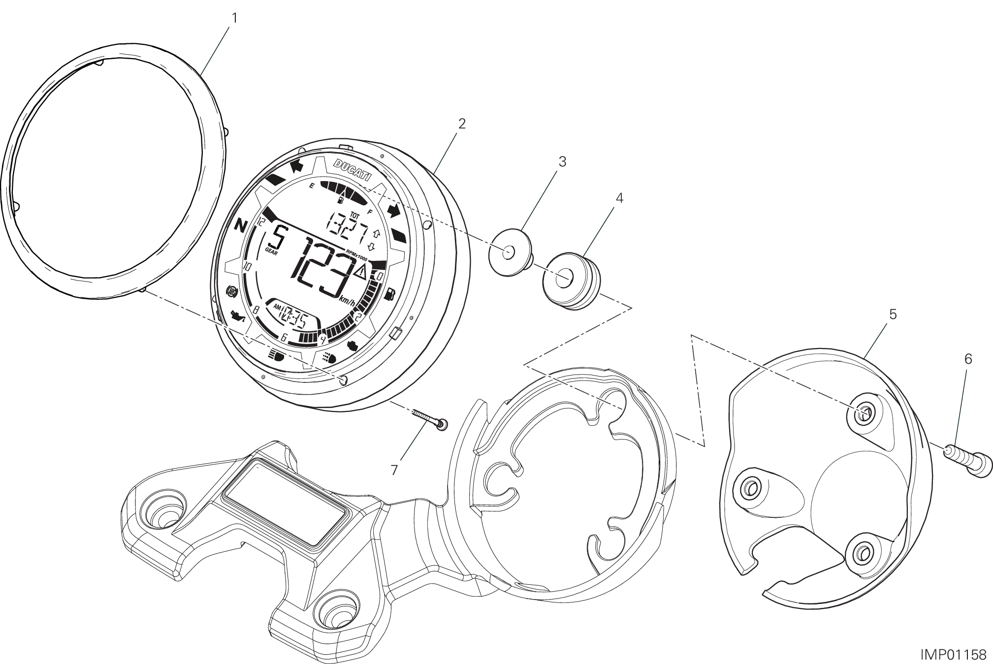 15A TABLEAU DE BORD POUR SCRAMBLER CAFE RACER 2020