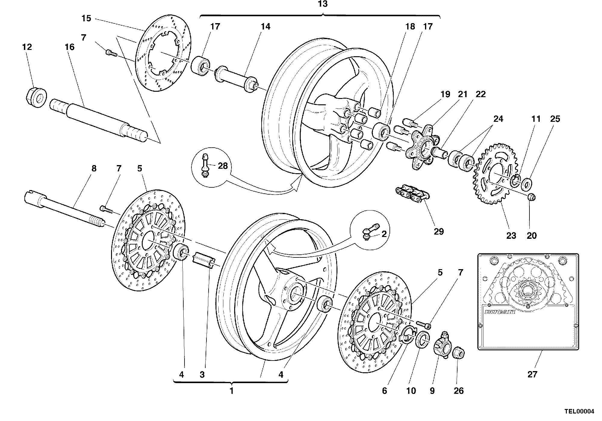 027 ROUES POUR MONSTER 750 2000