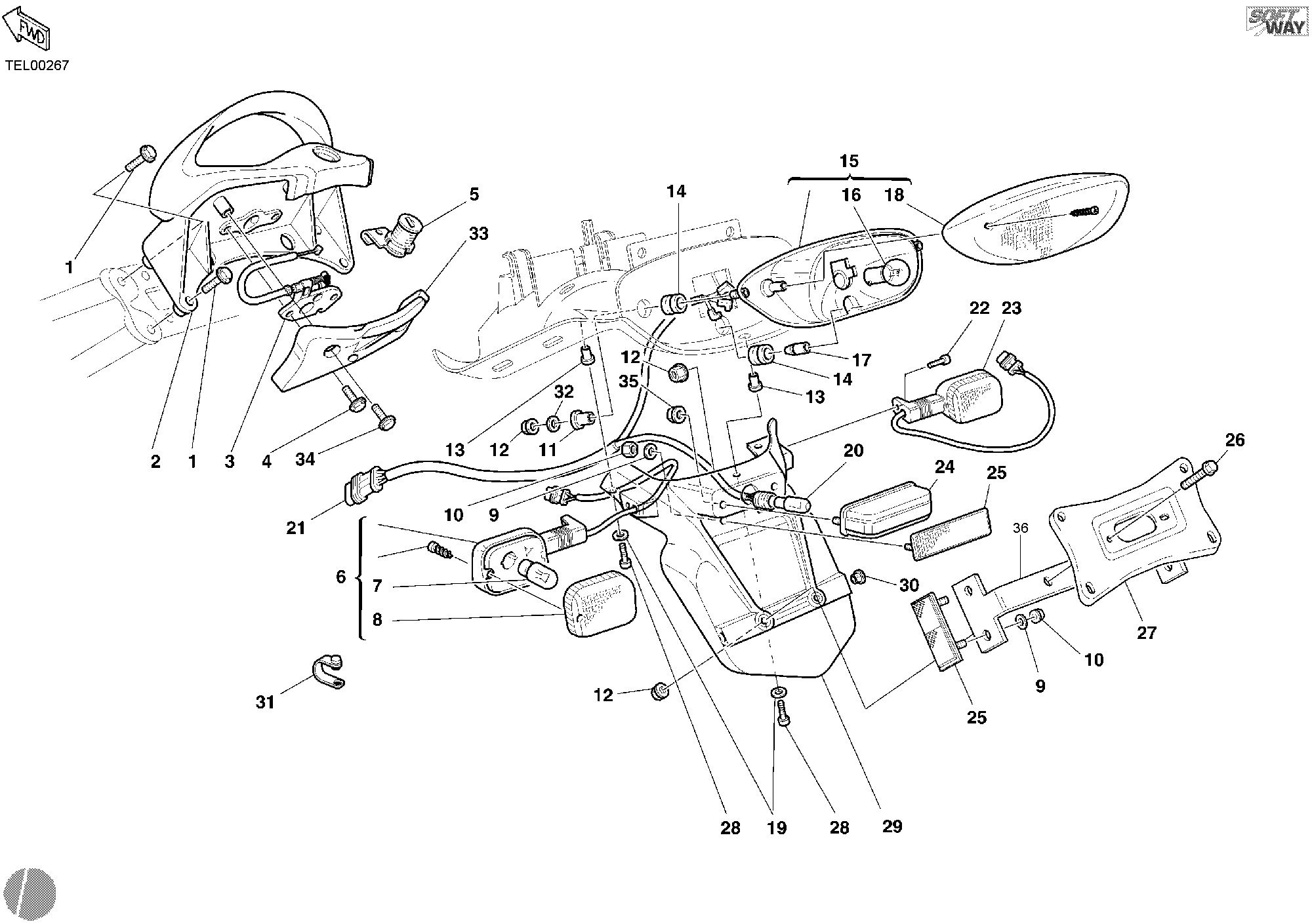 039 FEU ARRIERE POUR SPORT TOURING ST4 S 2004