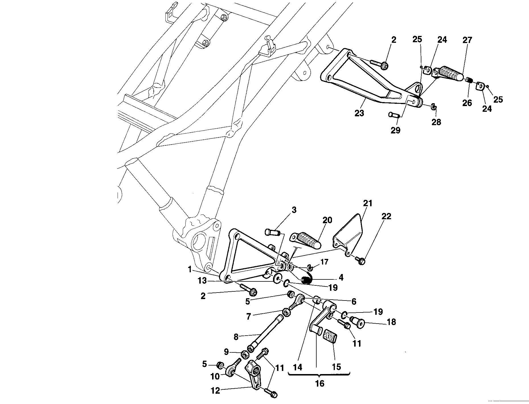 020 REPOSE PIED GAUCHE POUR SUPERSPORT 900 SS 1998