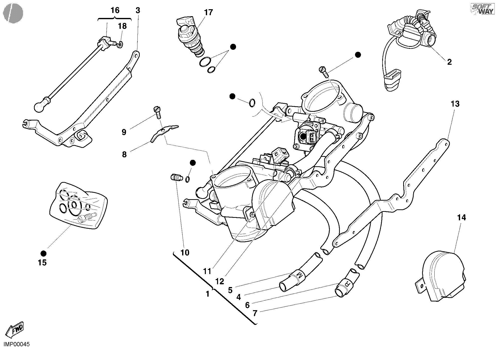 016 CORPS PAPILLON POUR SUPERBIKE 748 E 2001