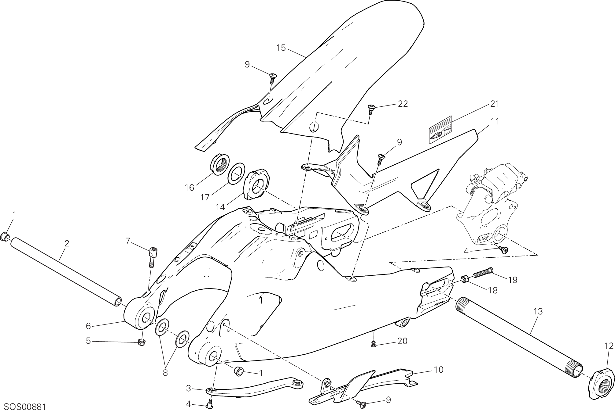 28A BRAS OSCILLANT POUR MULTISTRADA 950 2017