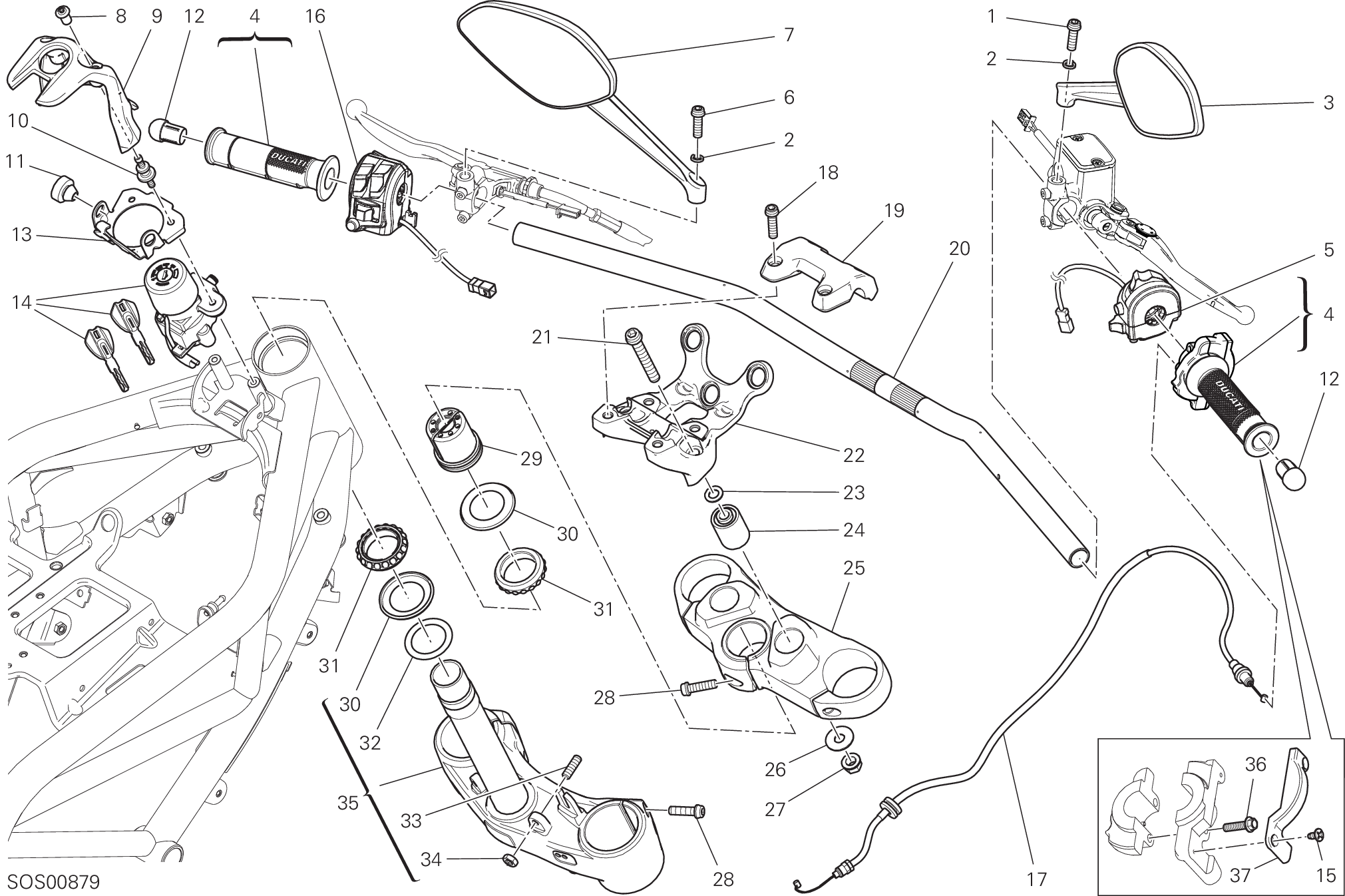 021 GUIDON ET COMMANDES POUR MONSTER 659 AUSTRALIA 2021