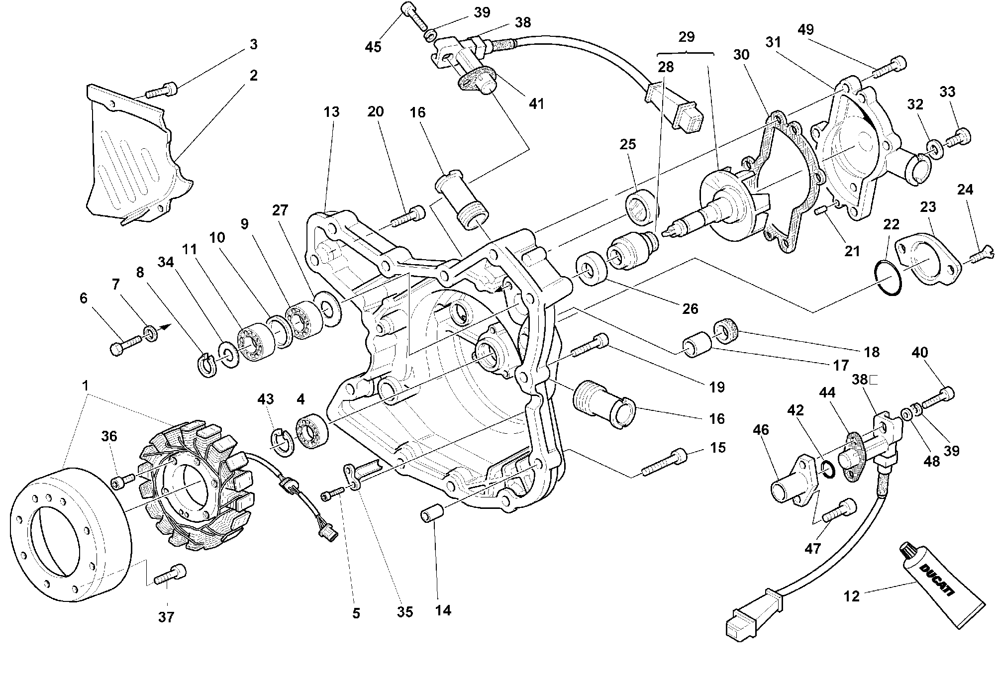110 COUVERCLE GENERATEUR POUR SUPERBIKE 996 SPS II 1999