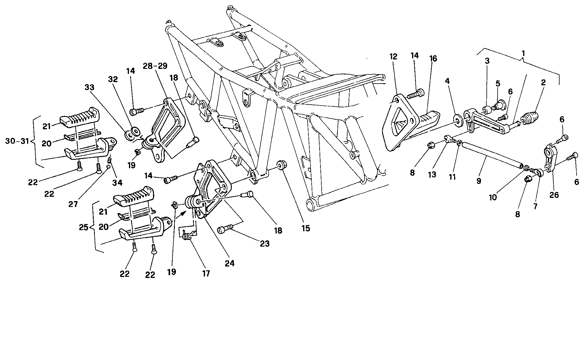 028 REPOSE PIEDS DM 002306 POUR SUPERSPORT 900 SS 1996