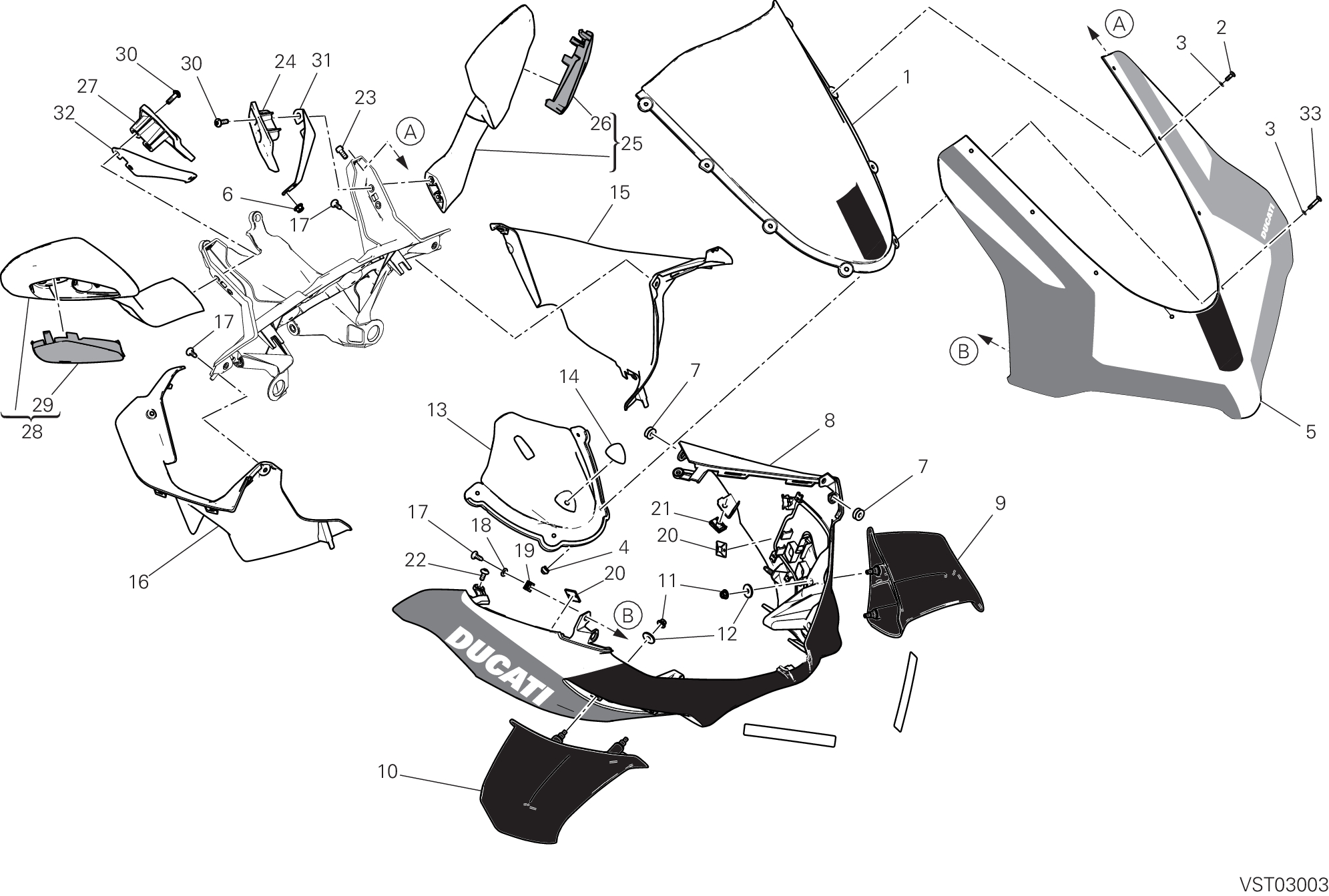 37A CAPOT AVANT POUR SUPERBIKE PANIGALE V4 TRICOLORE 2025