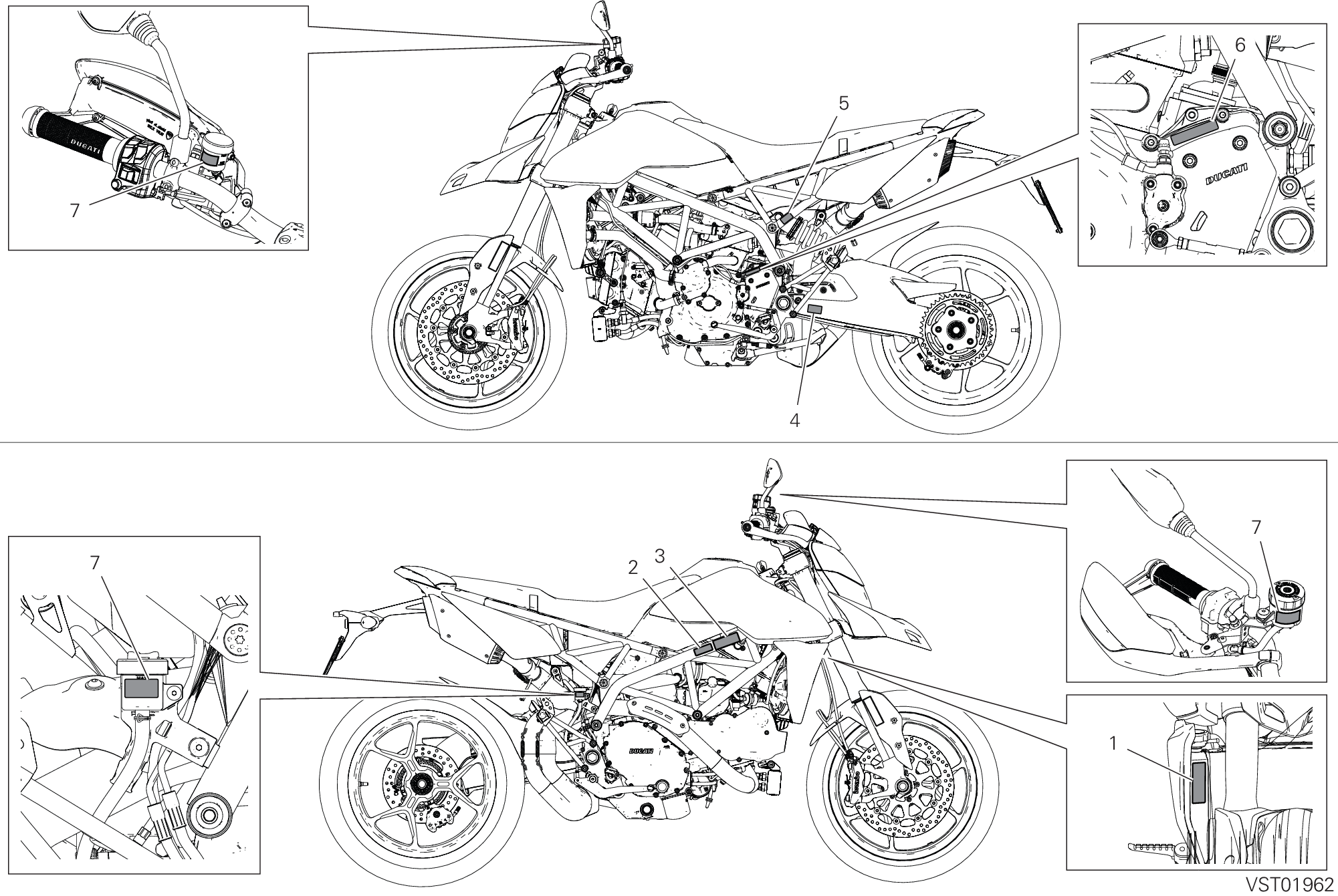 37A POSITIONNEMENT DE PLACEMENT POUR HYPERMOTARD 950 2019