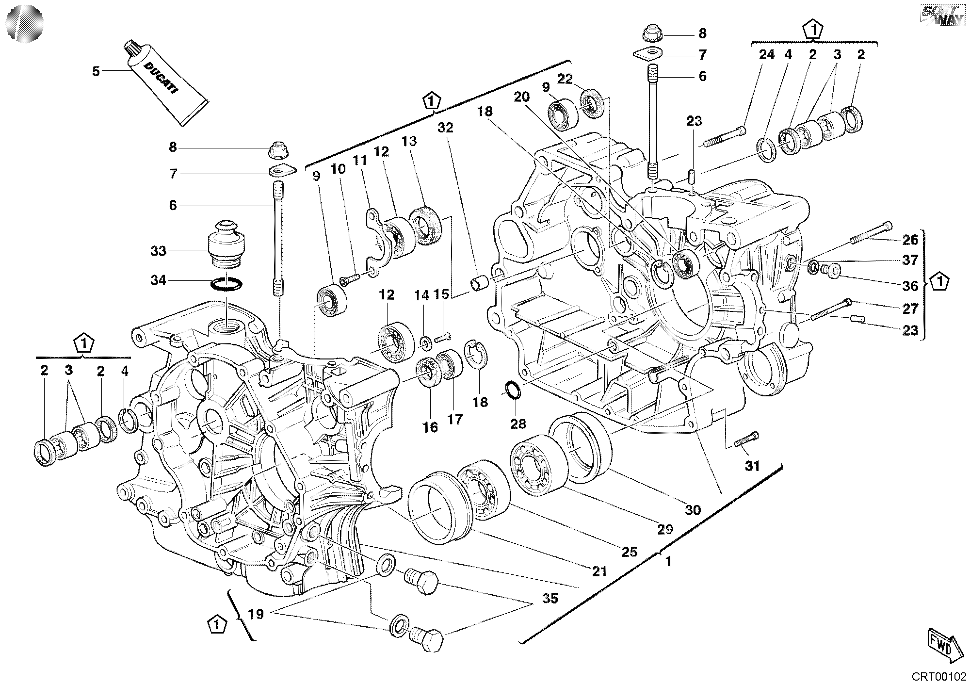 010 CARTER MOTEUR POUR MONSTER 900 2002