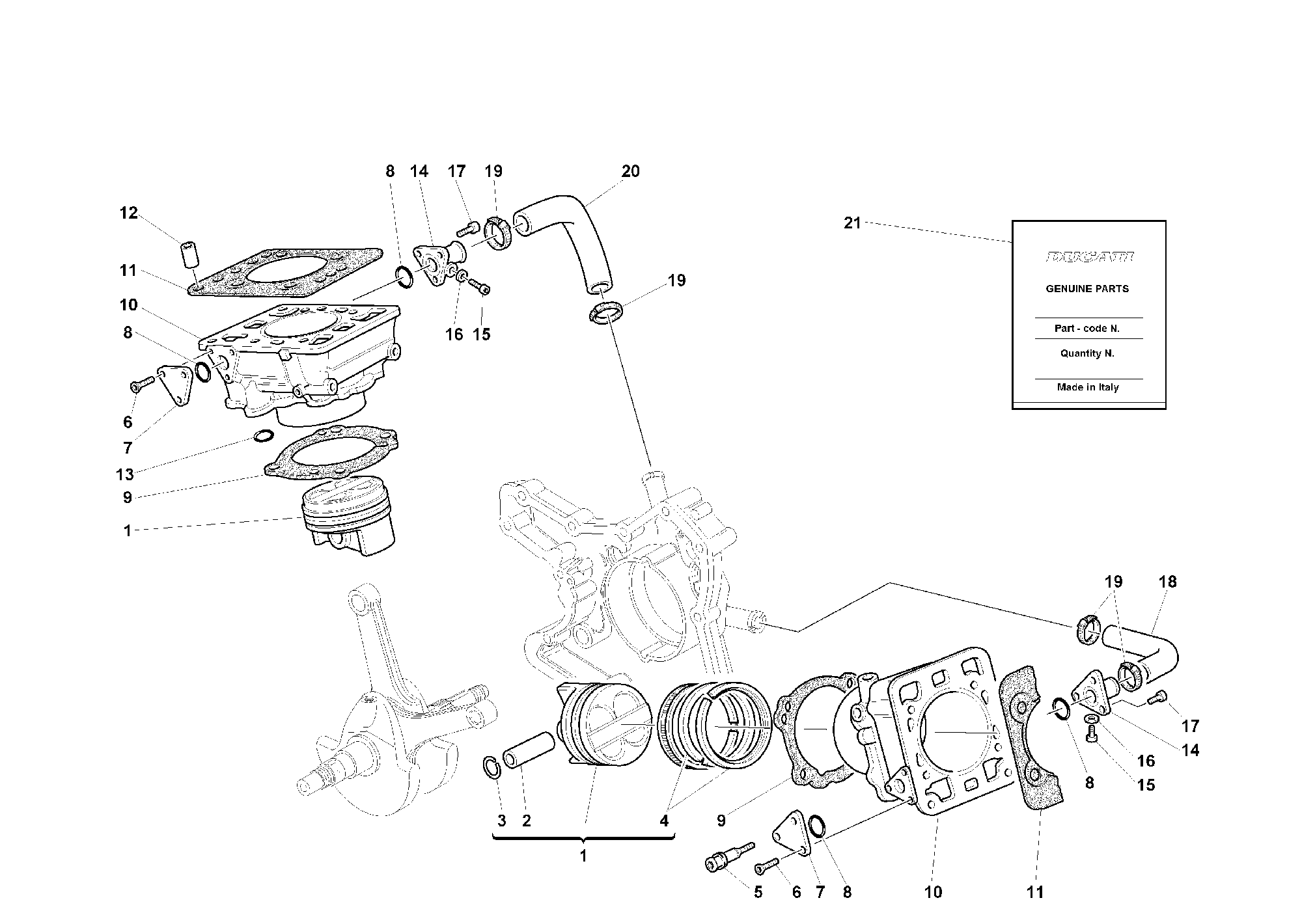 007 CYLINDRE PISTON POUR SUPERBIKE 996 SPS II 1999
